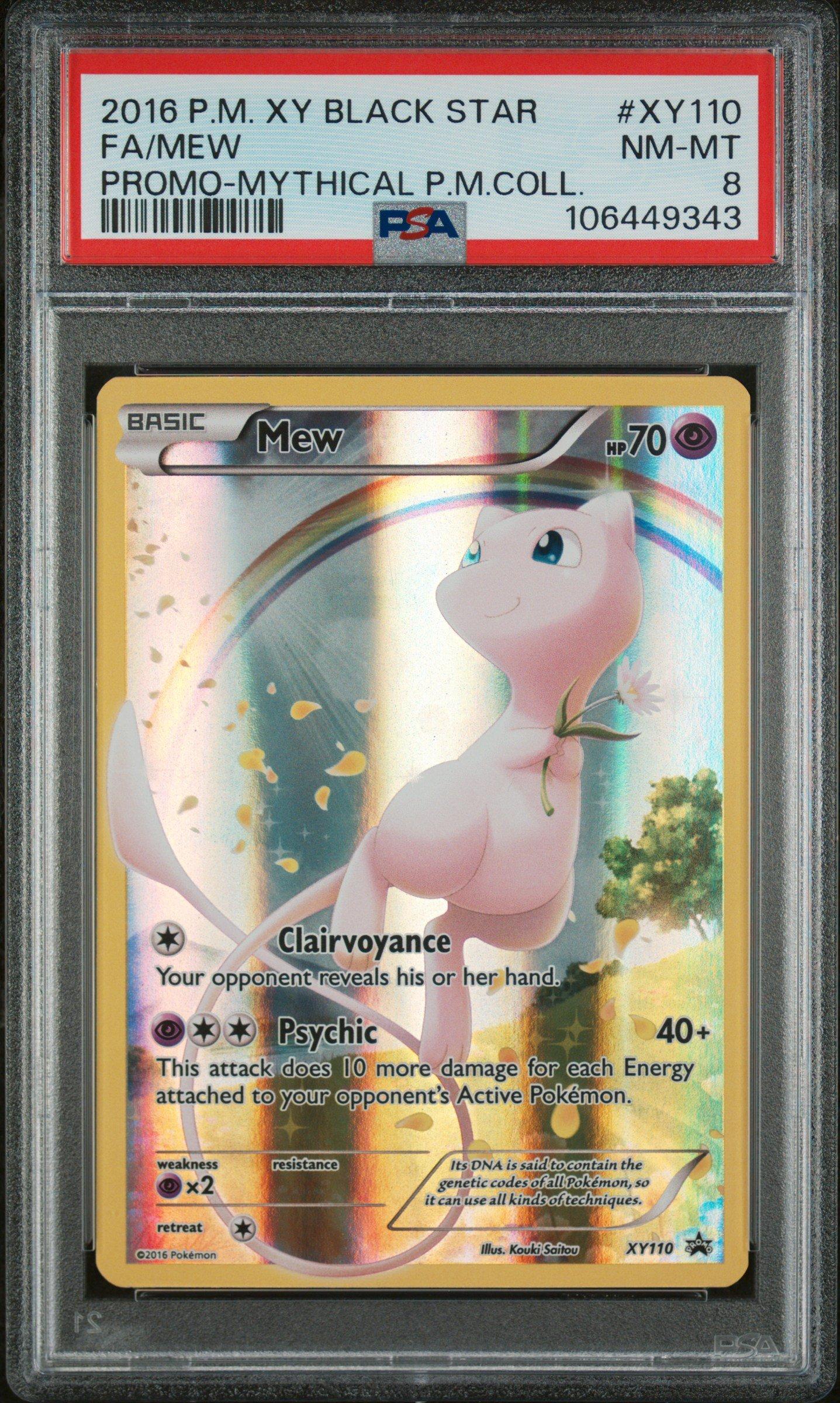 2016 Pokemon Xy Black Star Promo Xy110 Full Art/mew Mythical Pokemon Collection PSA