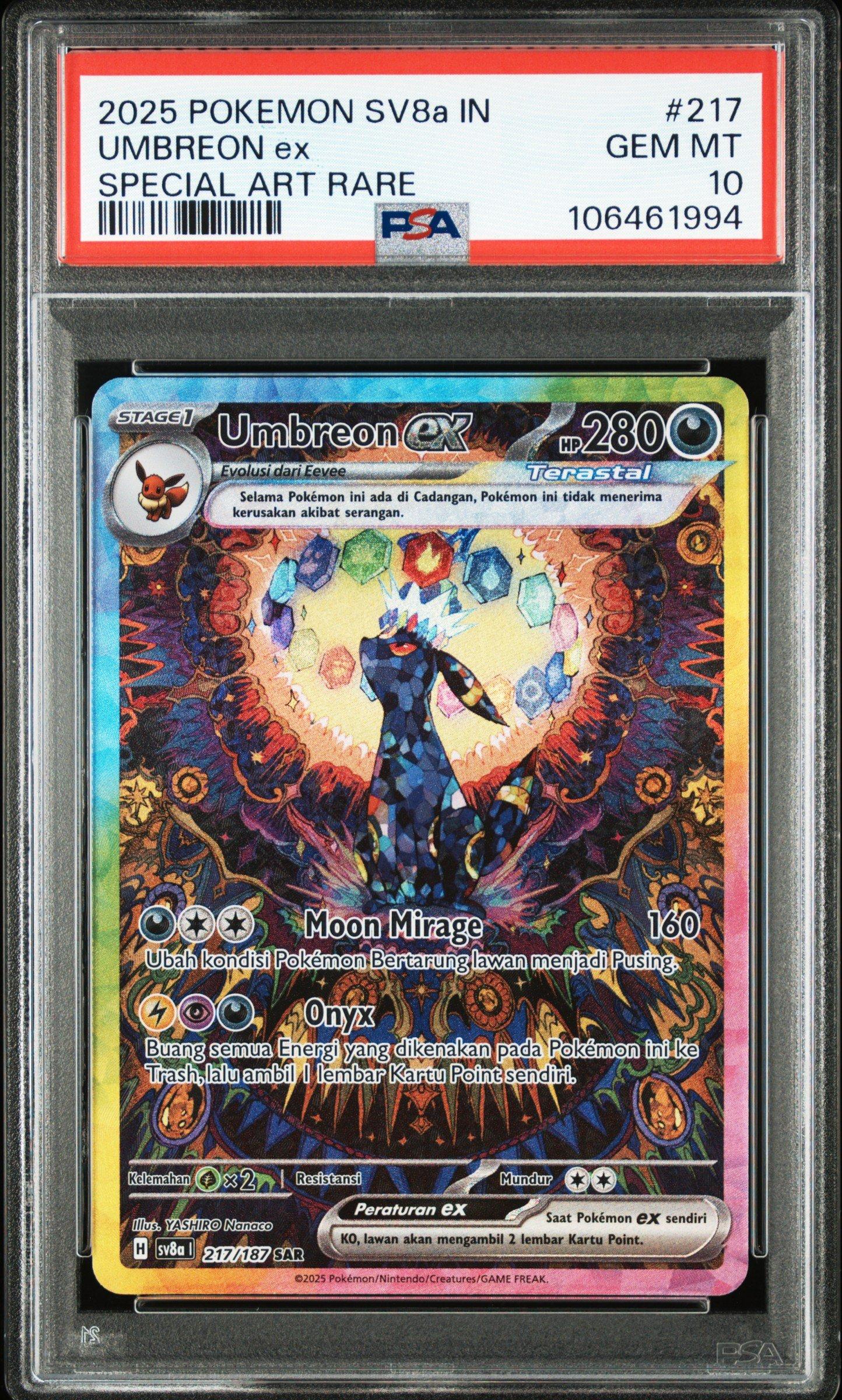 2025 Pokemon Indonesian Sv8a I-terastal Fest Ex 217 Umbreon Ex