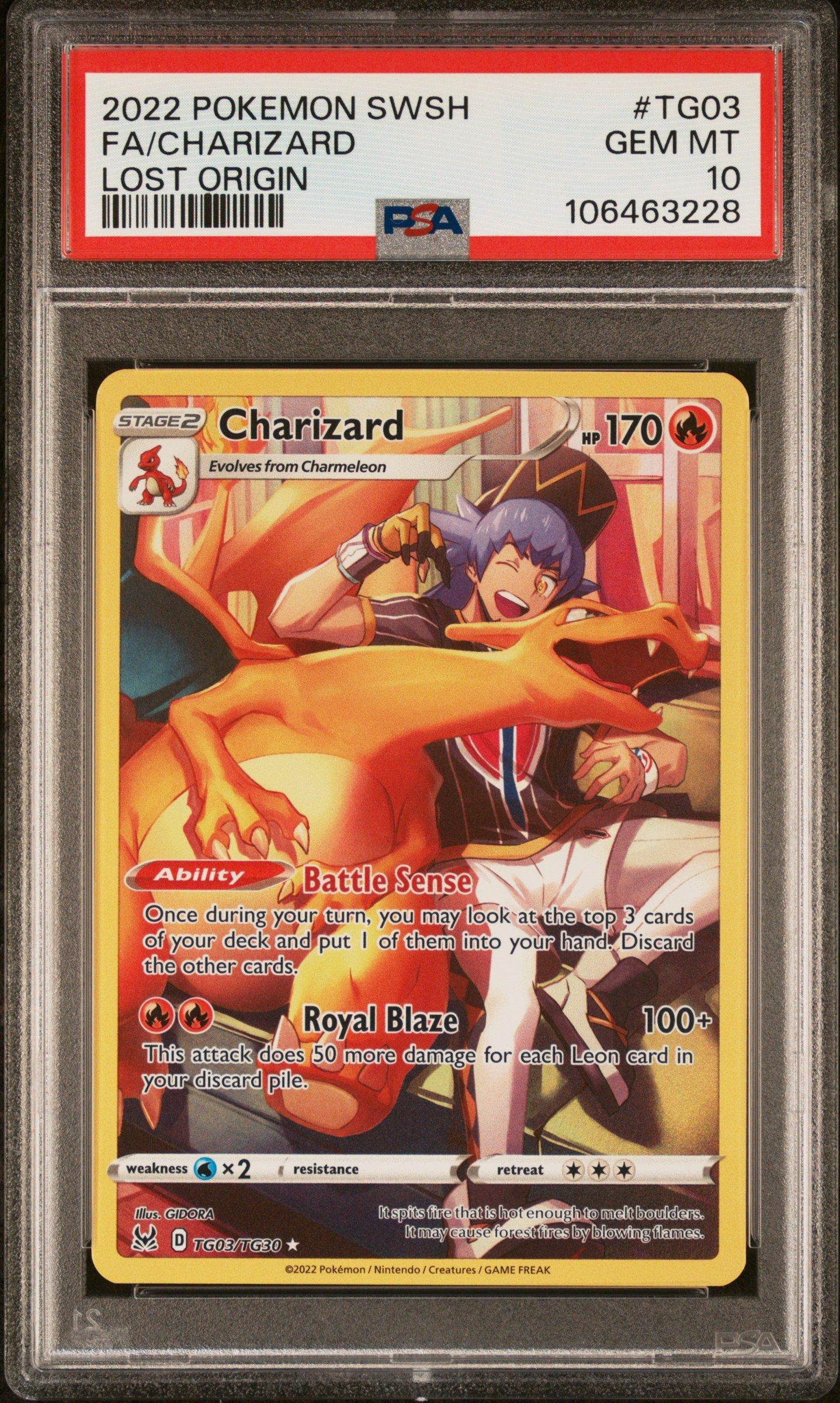 2022 Pokemon Sword & Shield Lost Origin Tg03 Full Art/charizard
