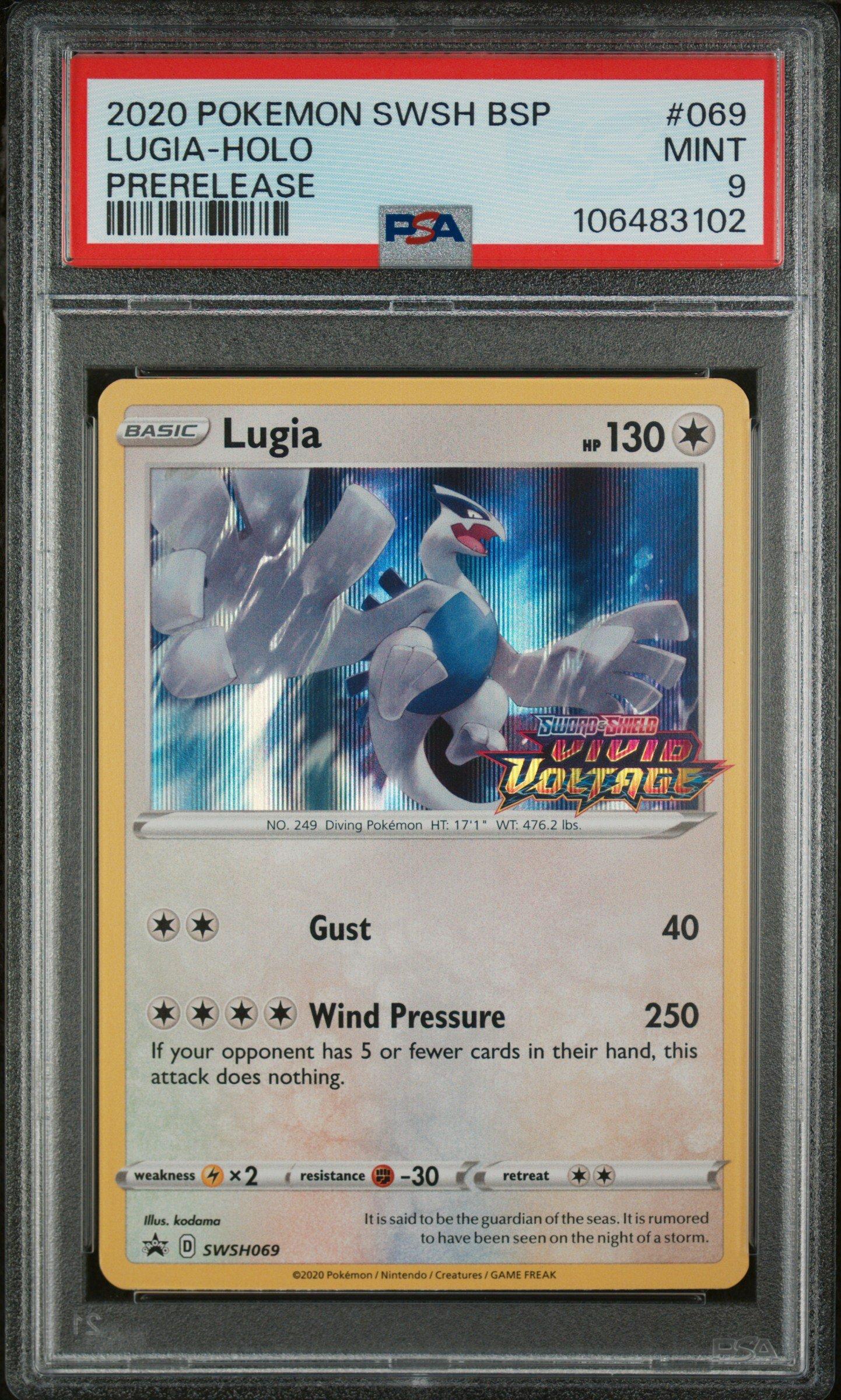 2020 Pokemon Swsh Black Star Promo 069 Lugia-holo Prerelease PSA