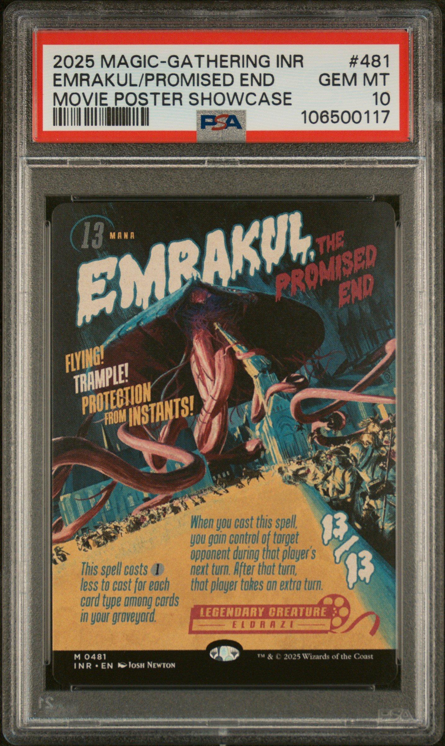 2025 Magic The Gathering Innistrad Remastered 0481 Emrakul, The Promised End Movie Poster Showcase PSA 10
