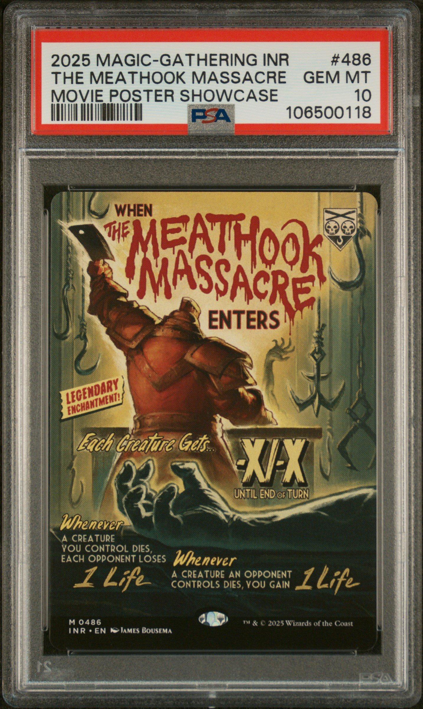 2025 Magic The Gathering Innistrad Remastered 486 The Meathook Massacre Movie Poster Showcase PSA 10