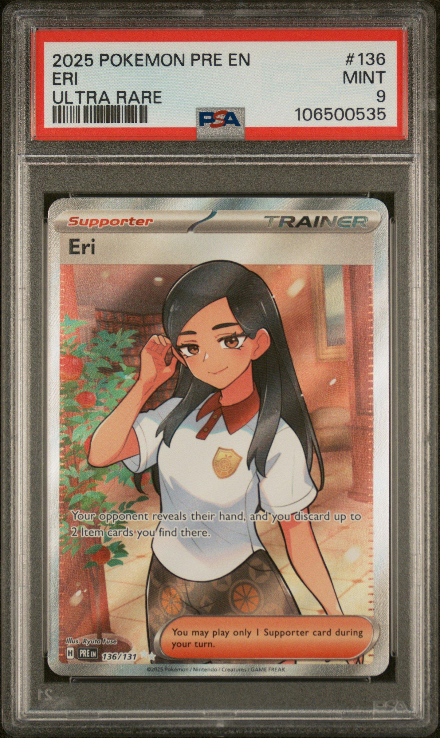 2025 Pokemon Pre En-prismatic Evolutions 136 Eri Ultra Rare PSA 9