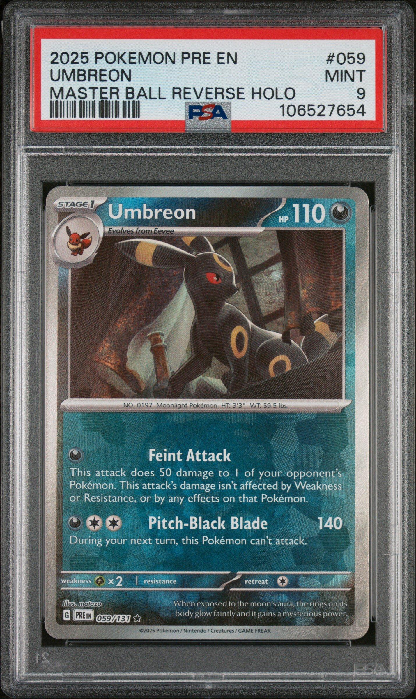 2025 Pokemon Pre En-prismatic Evolutions 059 Umbreon Master Ball