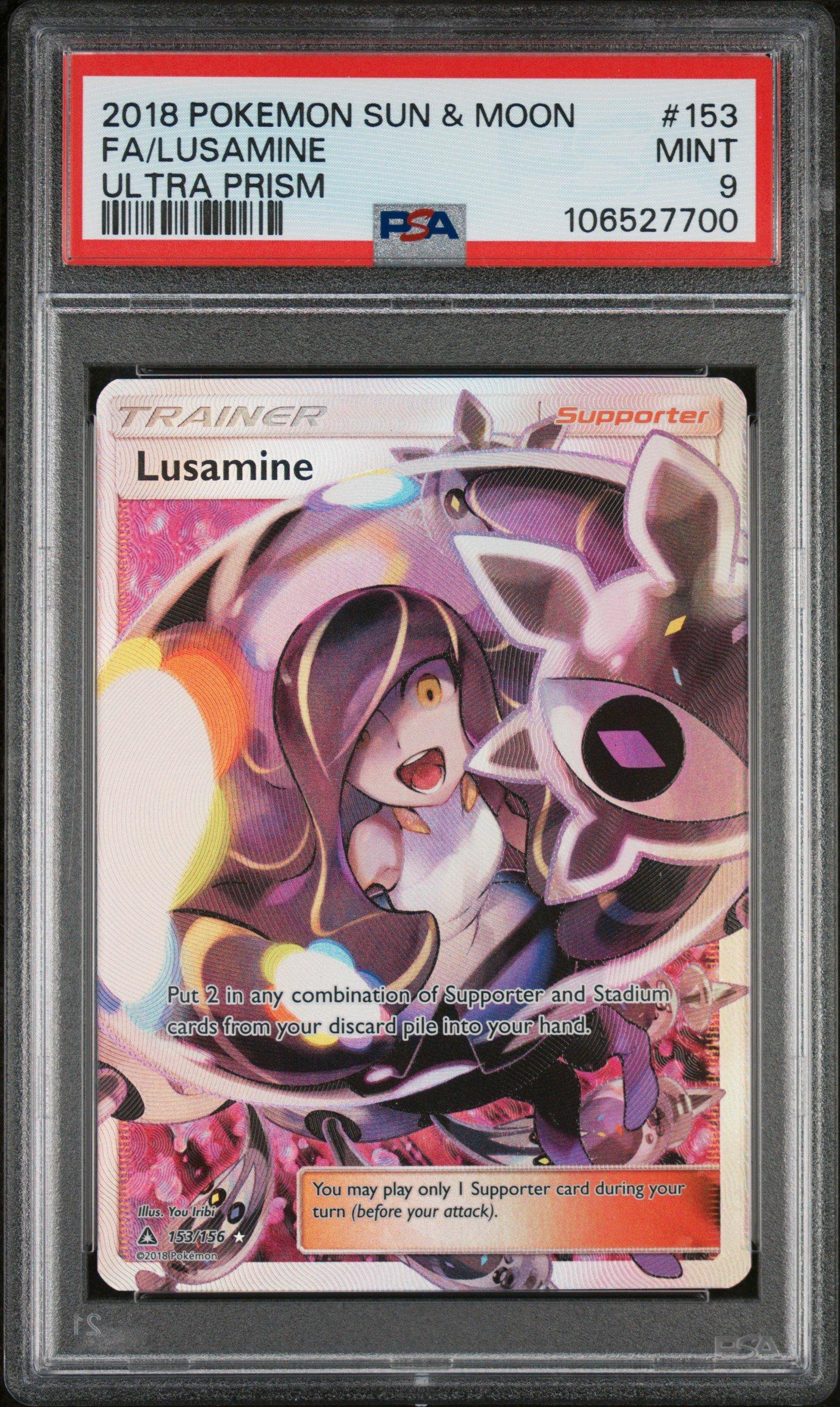 2018 Pokemon Sun & Moon Ultra Prism 153 Full Art/lusamine PSA 9