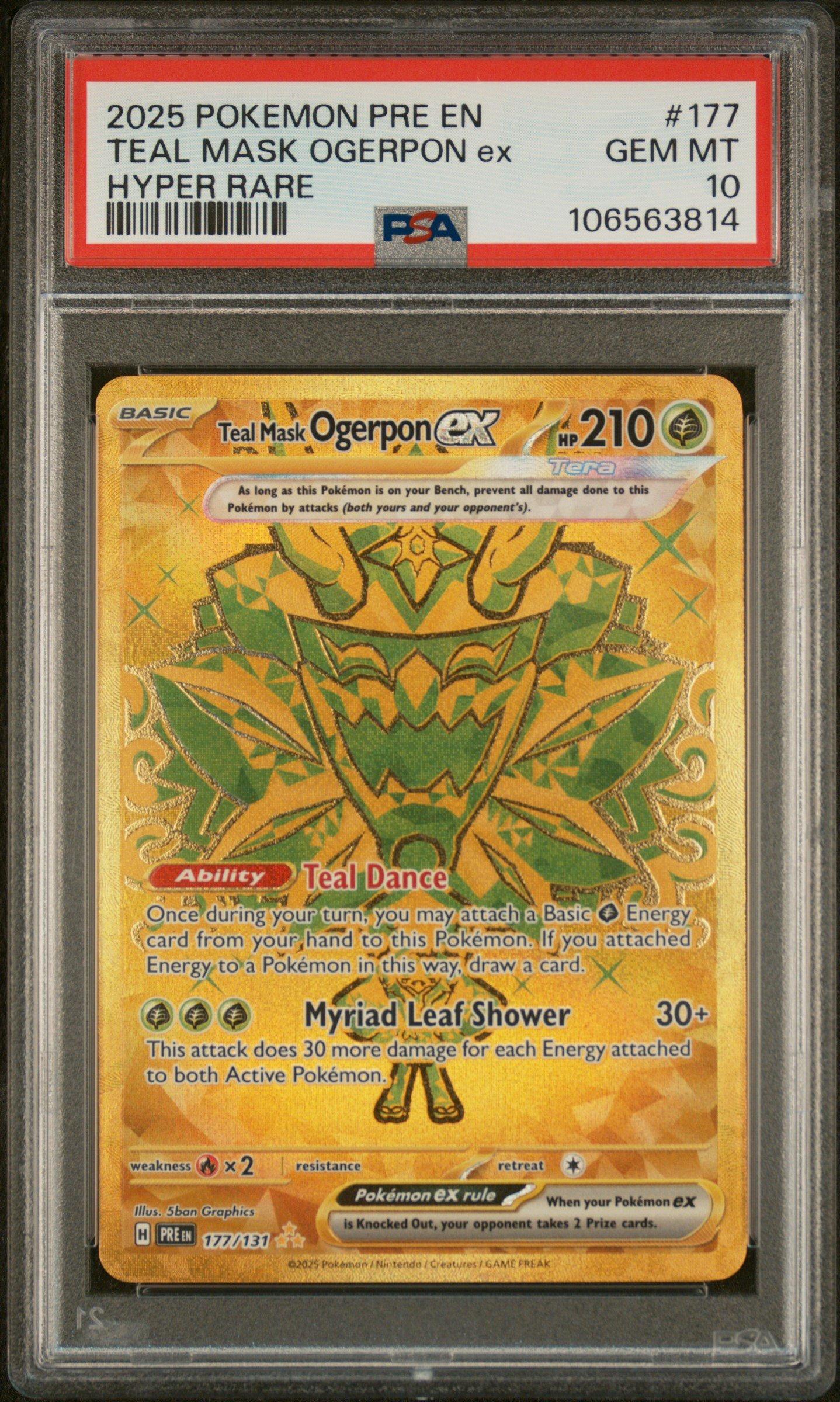 2025 Pokemon Pre En-prismatic Evolutions 177 Teal Mask Ogerpon Ex