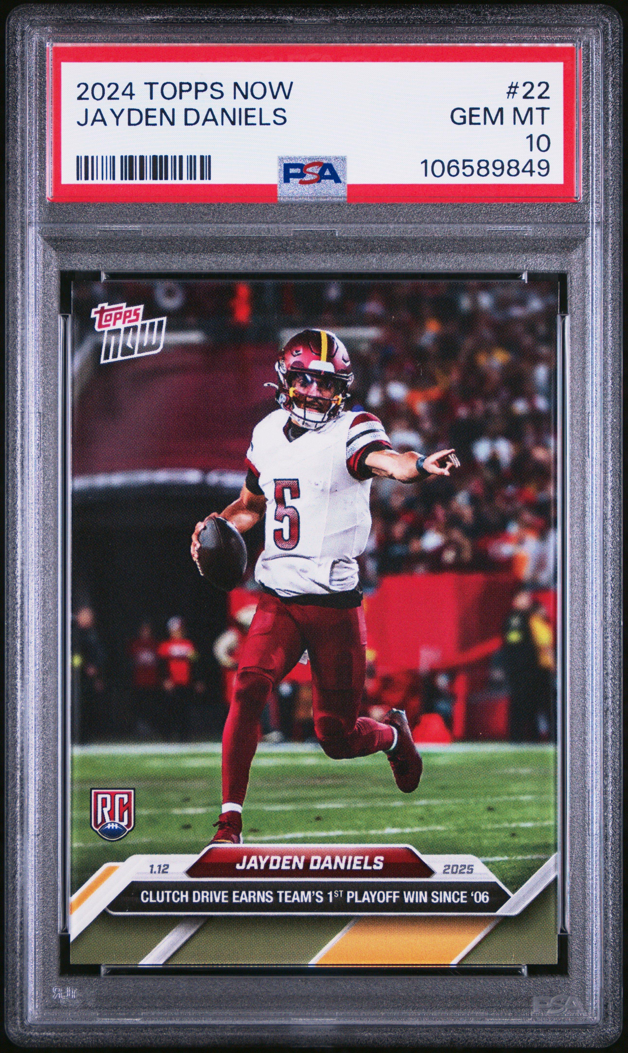 2024 Topps Now 22 Jayden Daniels PSA 10