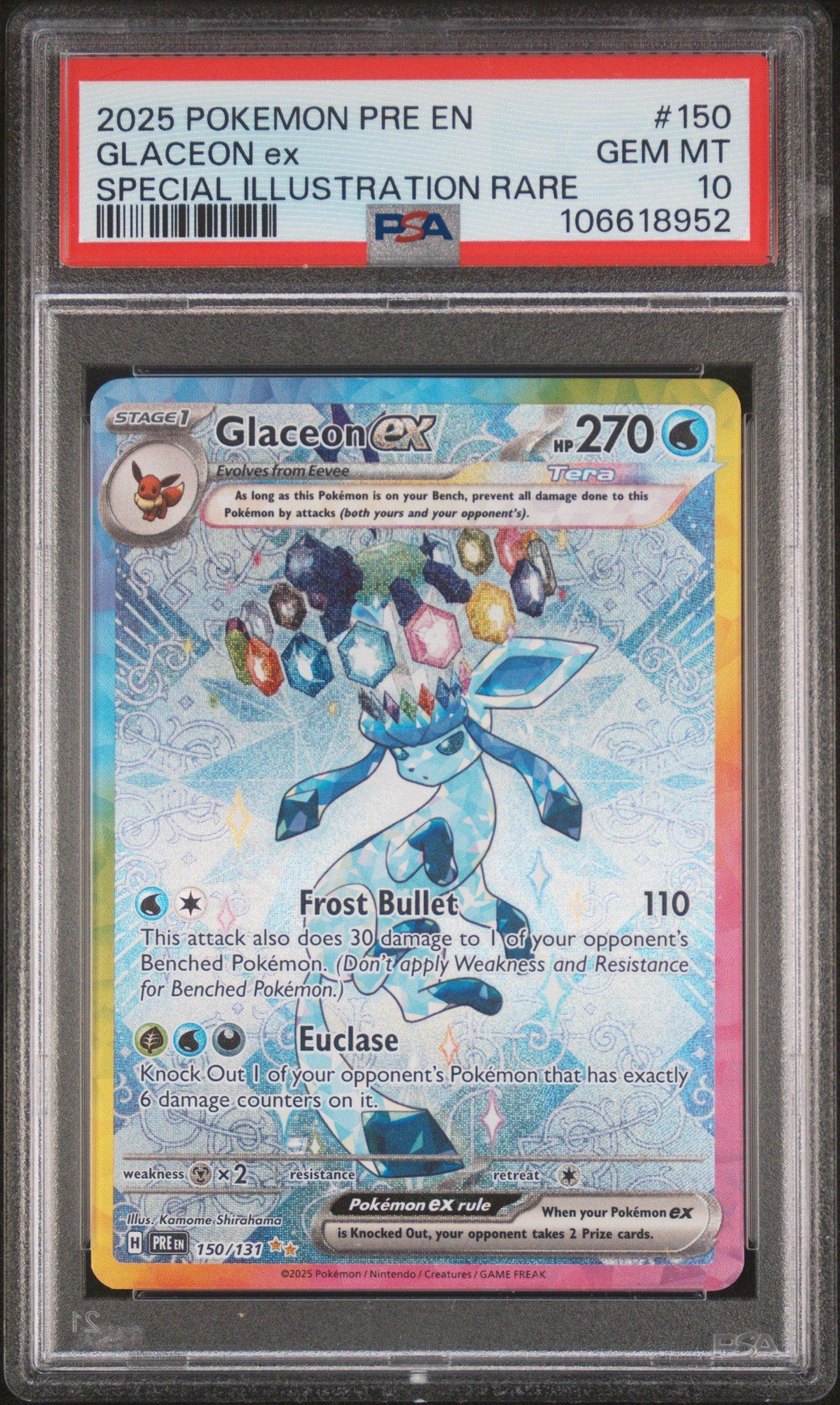 2025 Pokemon Pre En-prismatic Evolutions 150 Glaceon Ex Special