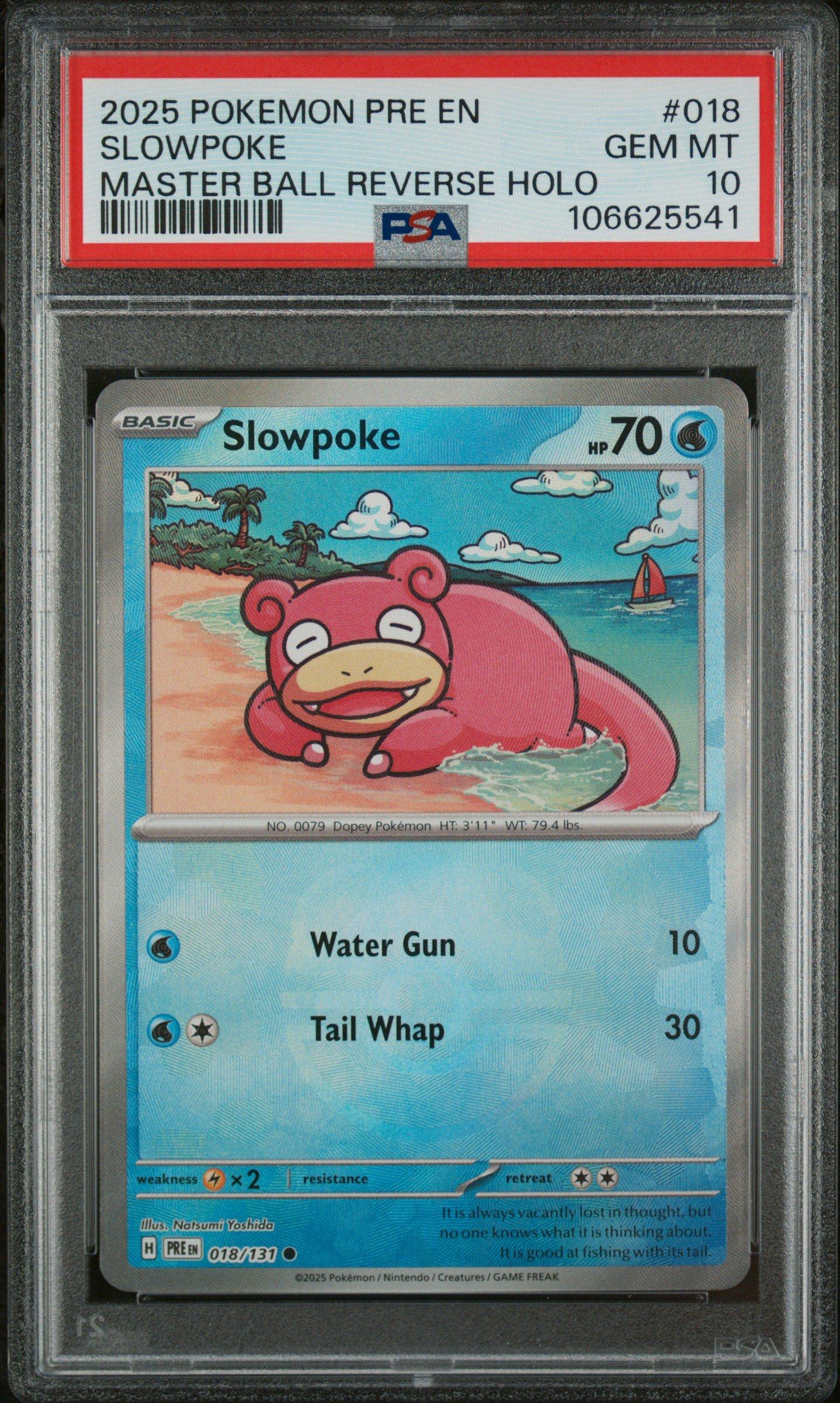 2025 Pokemon Pre En-prismatic Evolutions 018 Slowpoke Master Ball