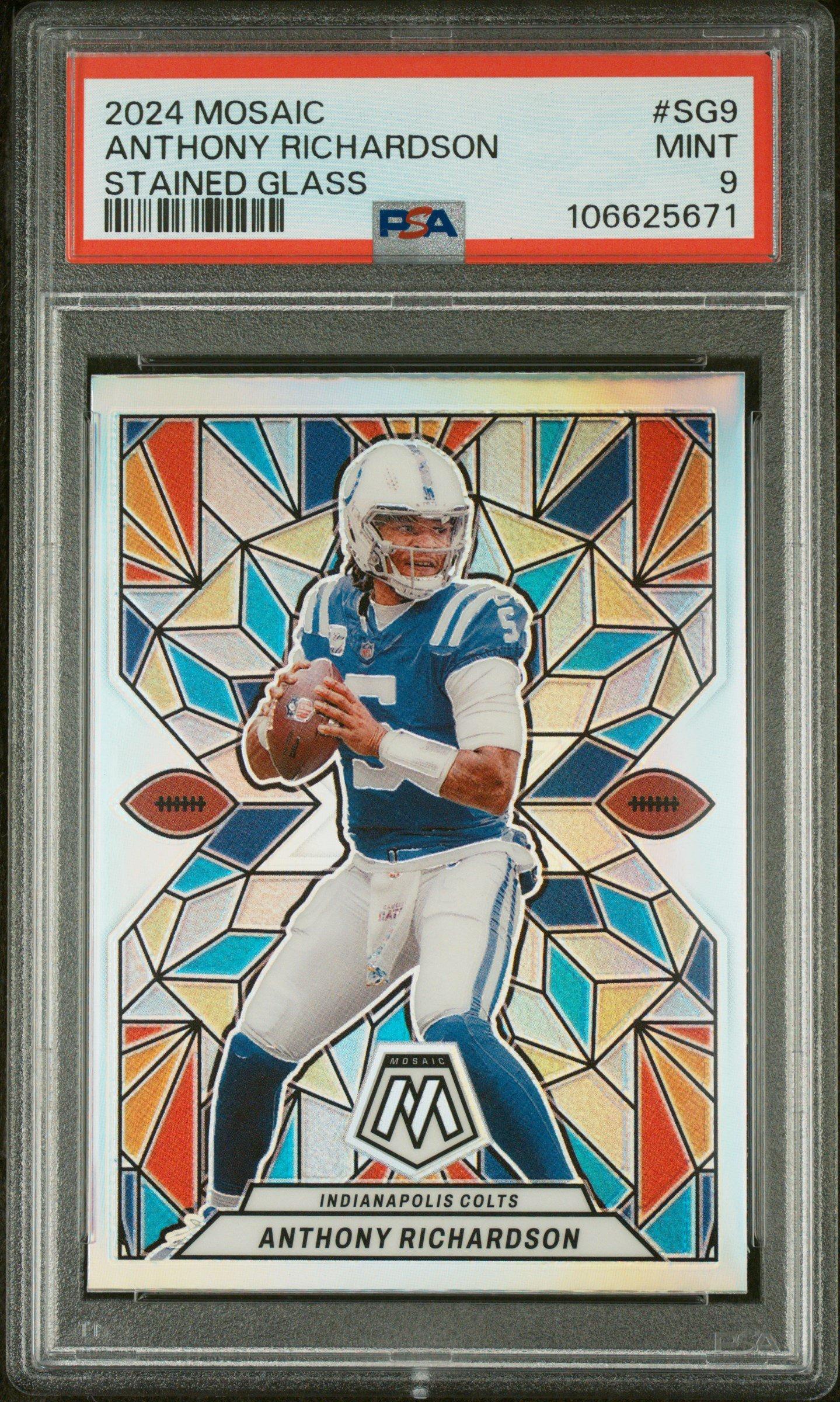 2024 Panini Mosaic Stained Glass Sg9 Anthony Richardson PSA 9