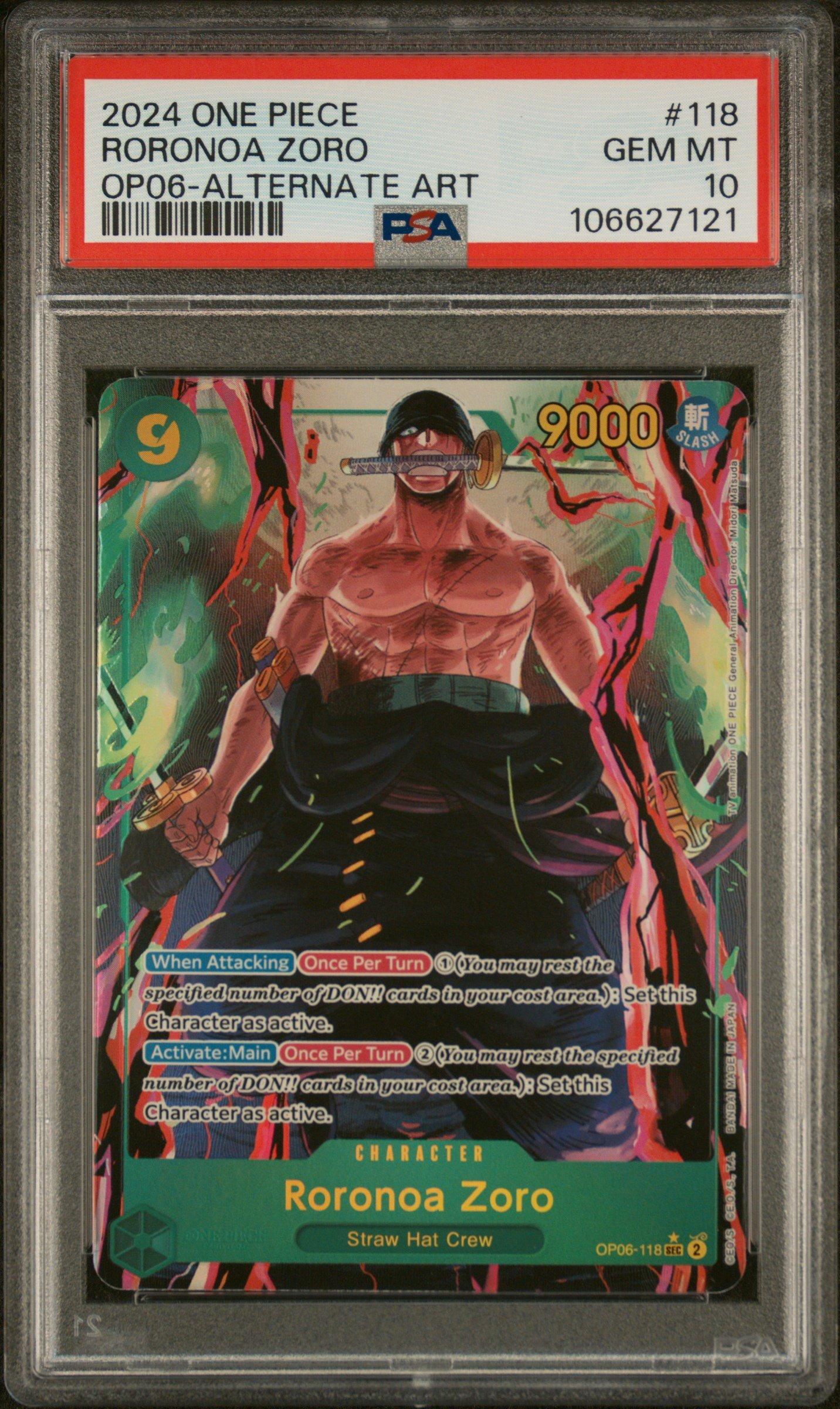 PSA10　2nd ANNIVERSARY　ロロノアゾロ　OP06-118　59 PSA 10 Roronoa Zoro OP06-118 Alt Art Wings Of The Captain