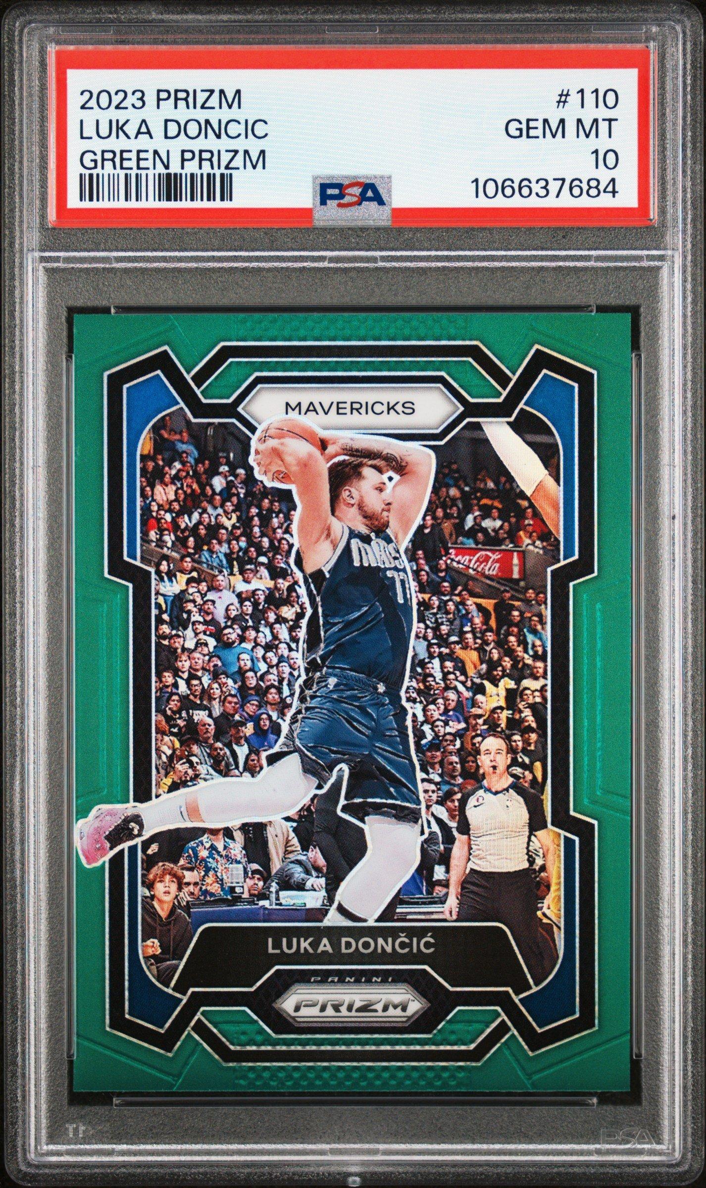2023 Panini Prizm 110 Luka Doncic Green Prizm PSA 10