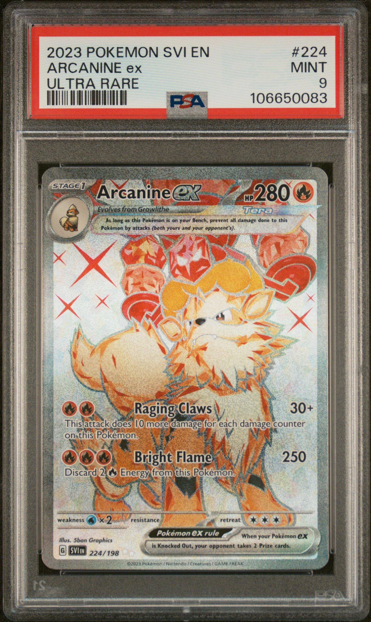2023 Pokemon Svi En-scarlet & Violet 224 Arcanine Ex Ultra Rare PSA