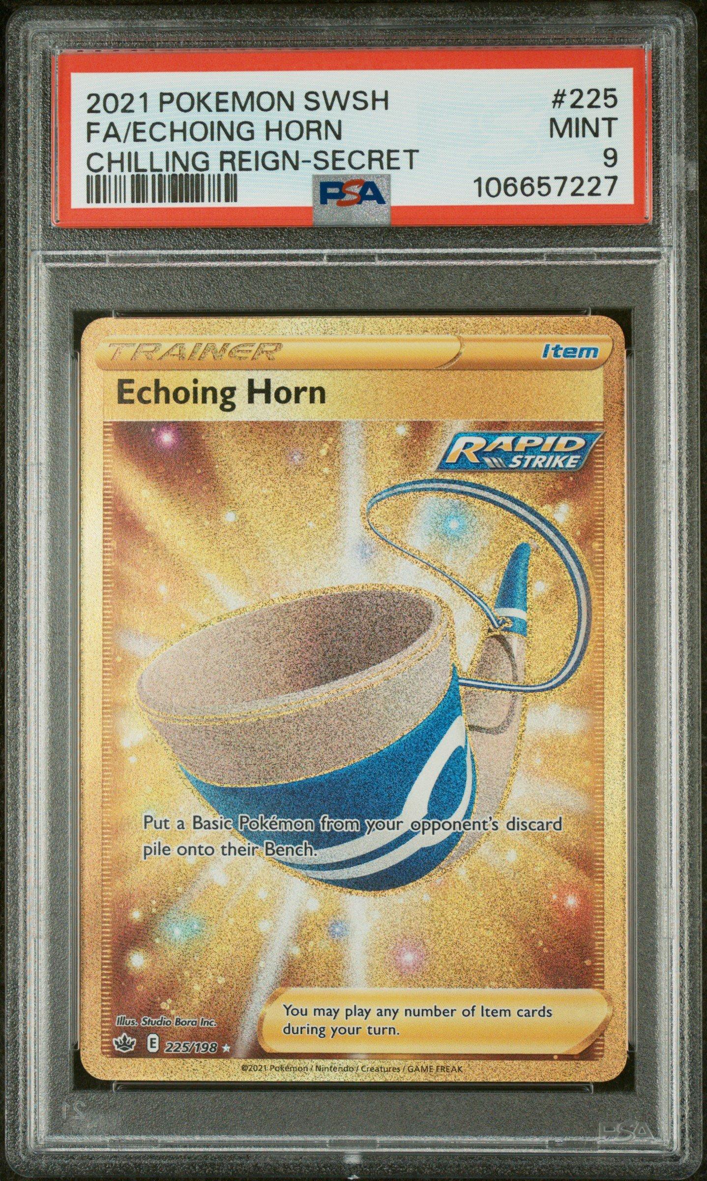 2021 Pokemon Sword & Shield Chilling Reign 225 Full Art/echoing Horn Secret PSA 9