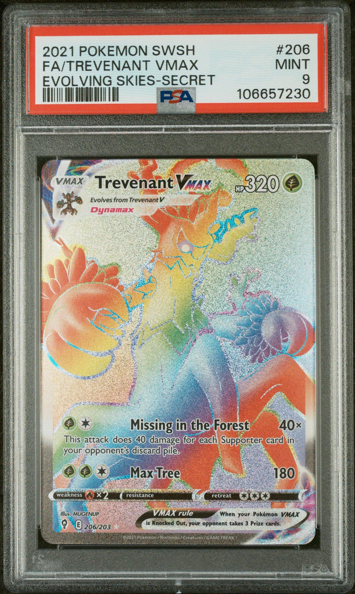 2021 Pokemon Sword & Shield Evolving Skies 206 Full Art/trevenant Vmax Secret PSA