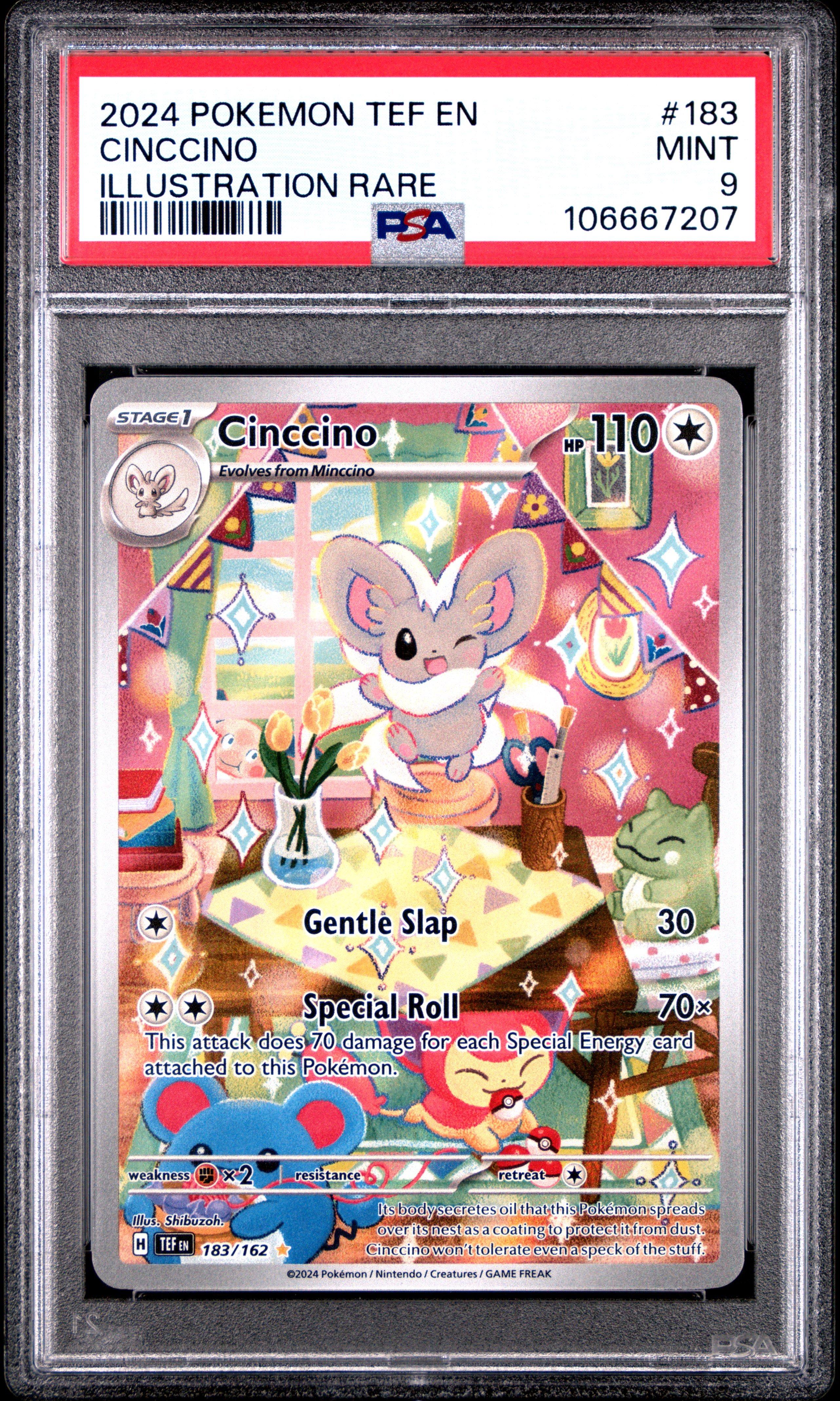 psa9 シリーズ:PCG;listno_Pokemon 2024 Pokemon Tef En-temporal Forces 183 Cinccino Illustration Rare