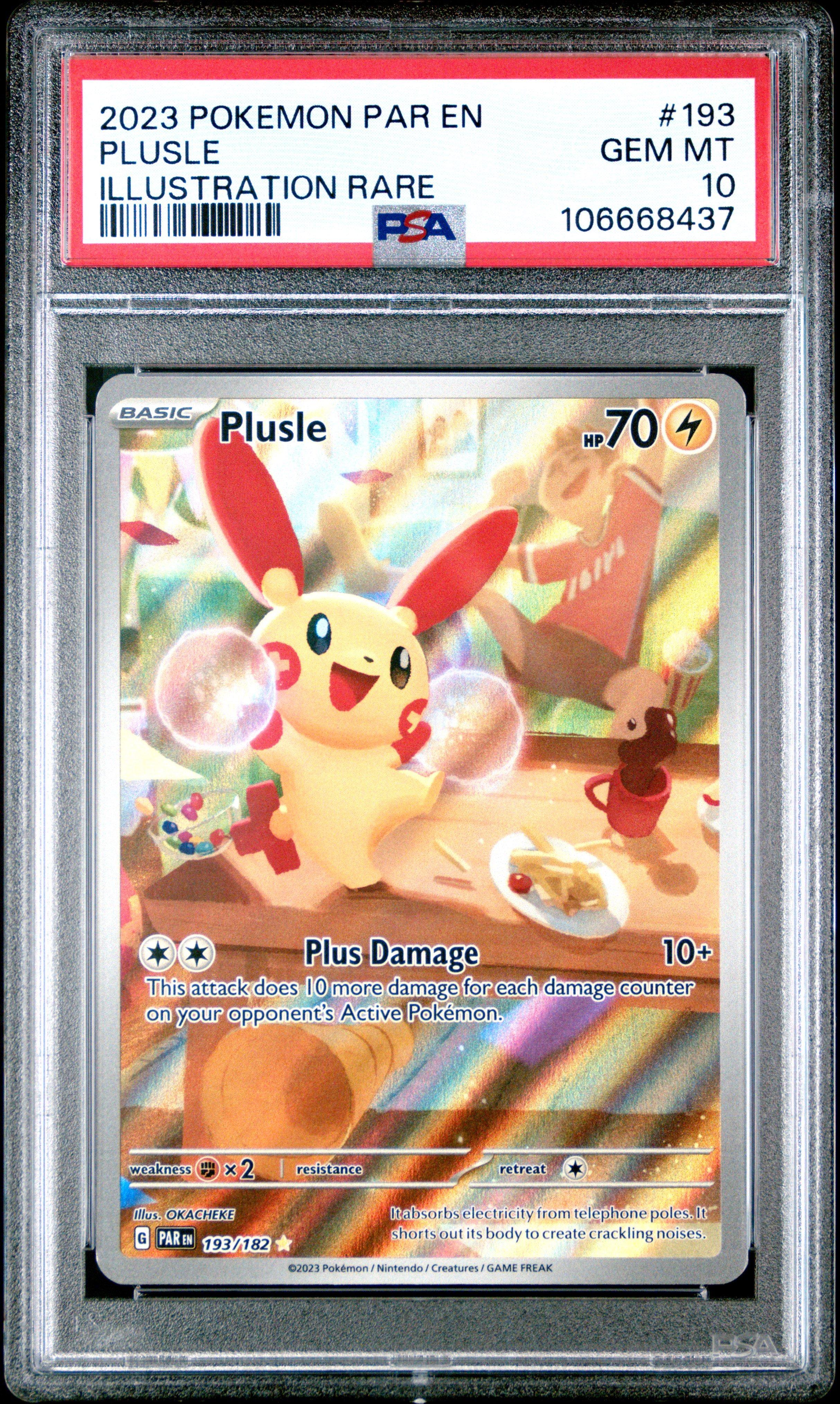 2023 Pokemon Par En-paradox Rift 193 Plusle Illustration Rare PSA