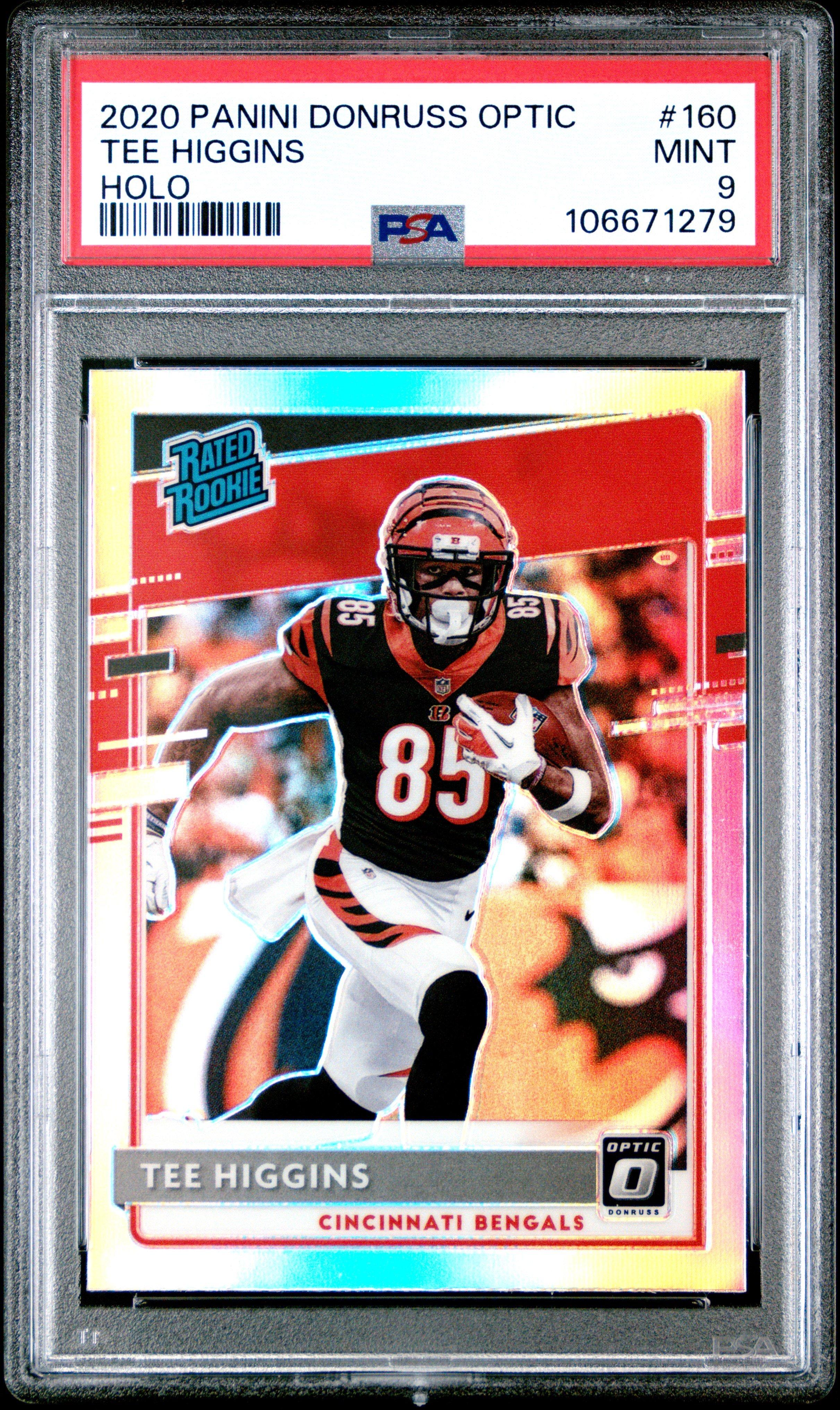 2020 Panini Donruss Optic 160 Tee Higgins Holo PSA 9