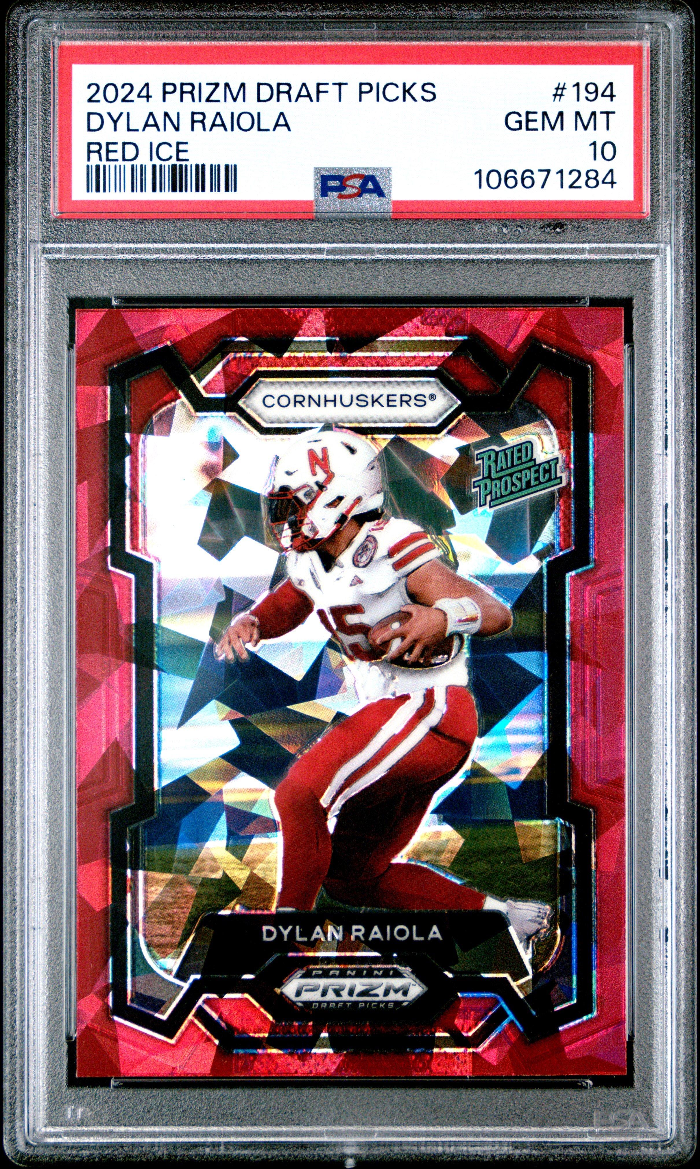 2024 Panini Prizm Draft Picks 194 Dylan Raiola Red Ice PSA
