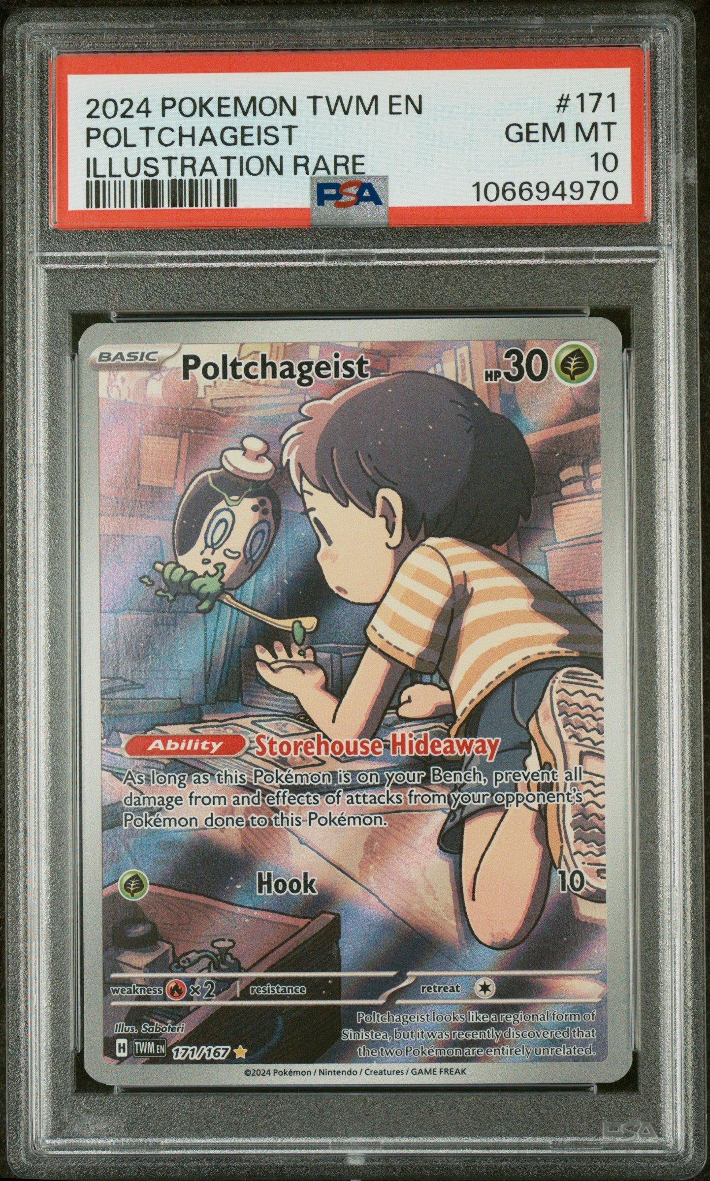 2024 Pokemon Twm En-twilight Masquerade 171 Poltchageist Illustration Rare PSA
