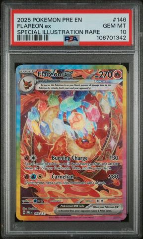 2025 Pokemon Pre En-prismatic Evolutions 146 Flareon Ex