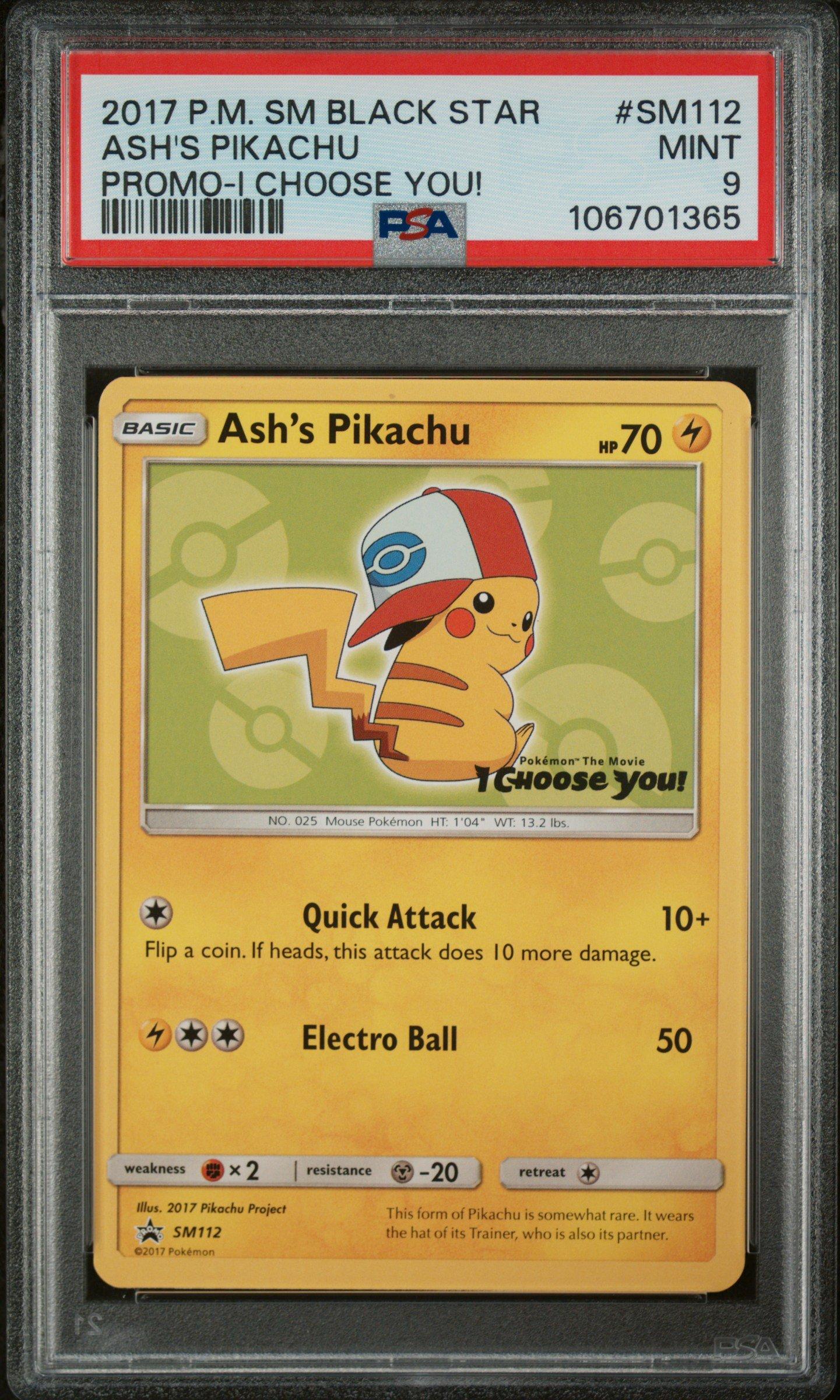 2017 Pokemon Sm Black Star Promo Sm112 Ash's Pikachu I Choose You