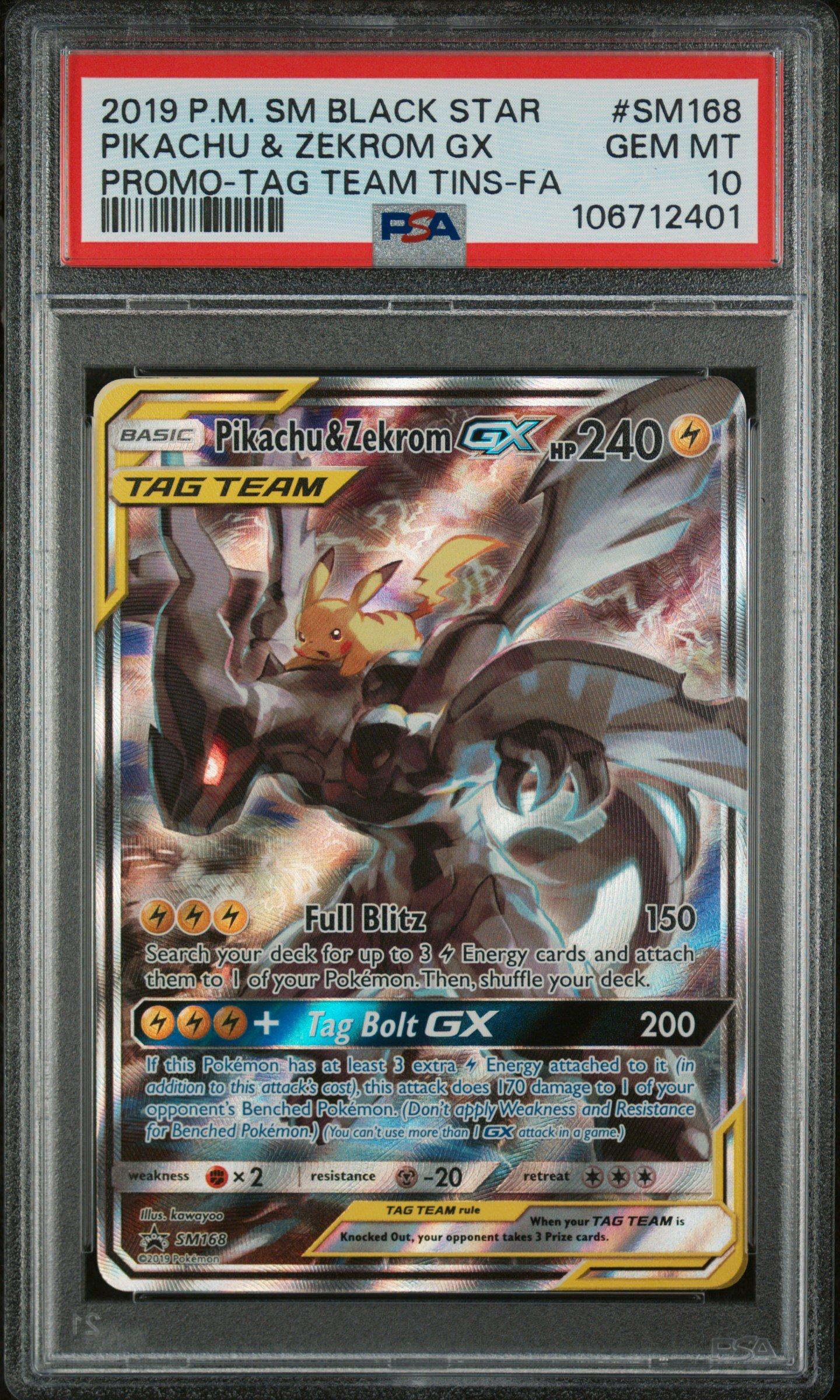 2019 Pokemon Sm Black Star Promo Sm168 Full Art/pikachu & Zekrom