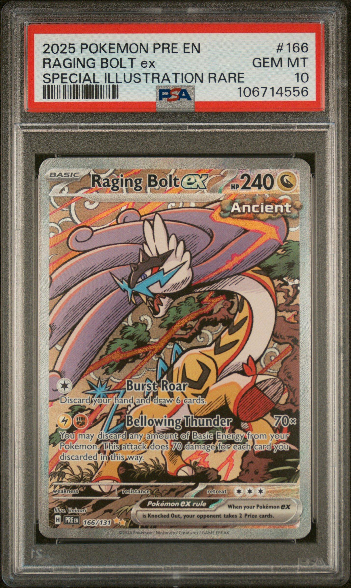 【ARS10】MライボルトEX 2025 Pokemon Pre En-prismatic Evolutions 166 Raging Bolt Ex