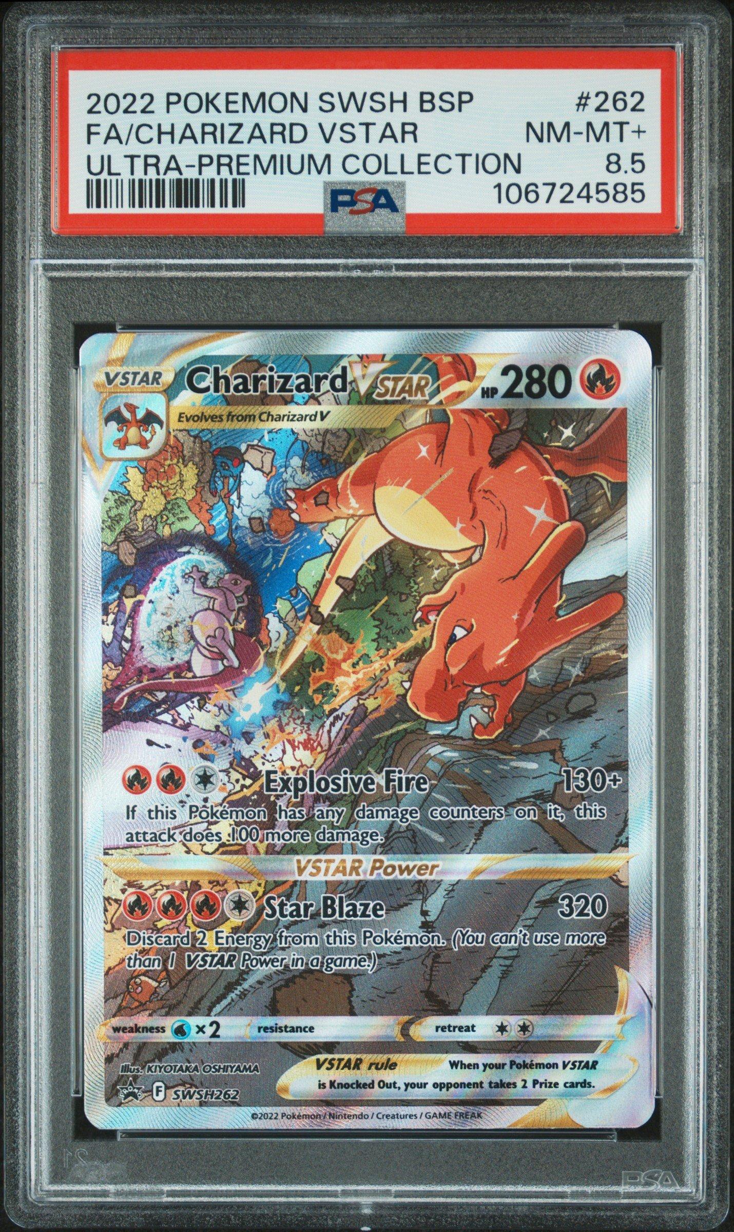 2022 Pokemon Swsh Black Star Promo 262 Full Art/charizard Vstar Sword & Shield Ultra-premium Collection-charizard PSA NM-MT+ 8.5