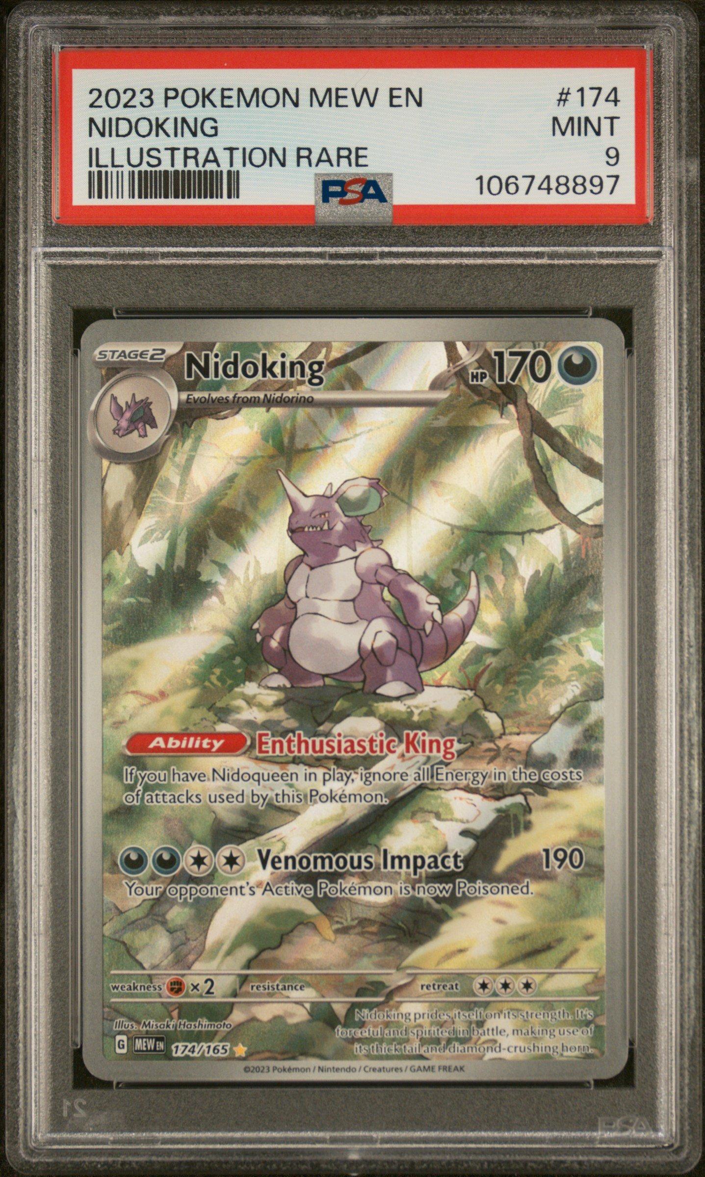 2023 Pokemon Mew En-151 174 Nidoking Illustration Rare PSA 9