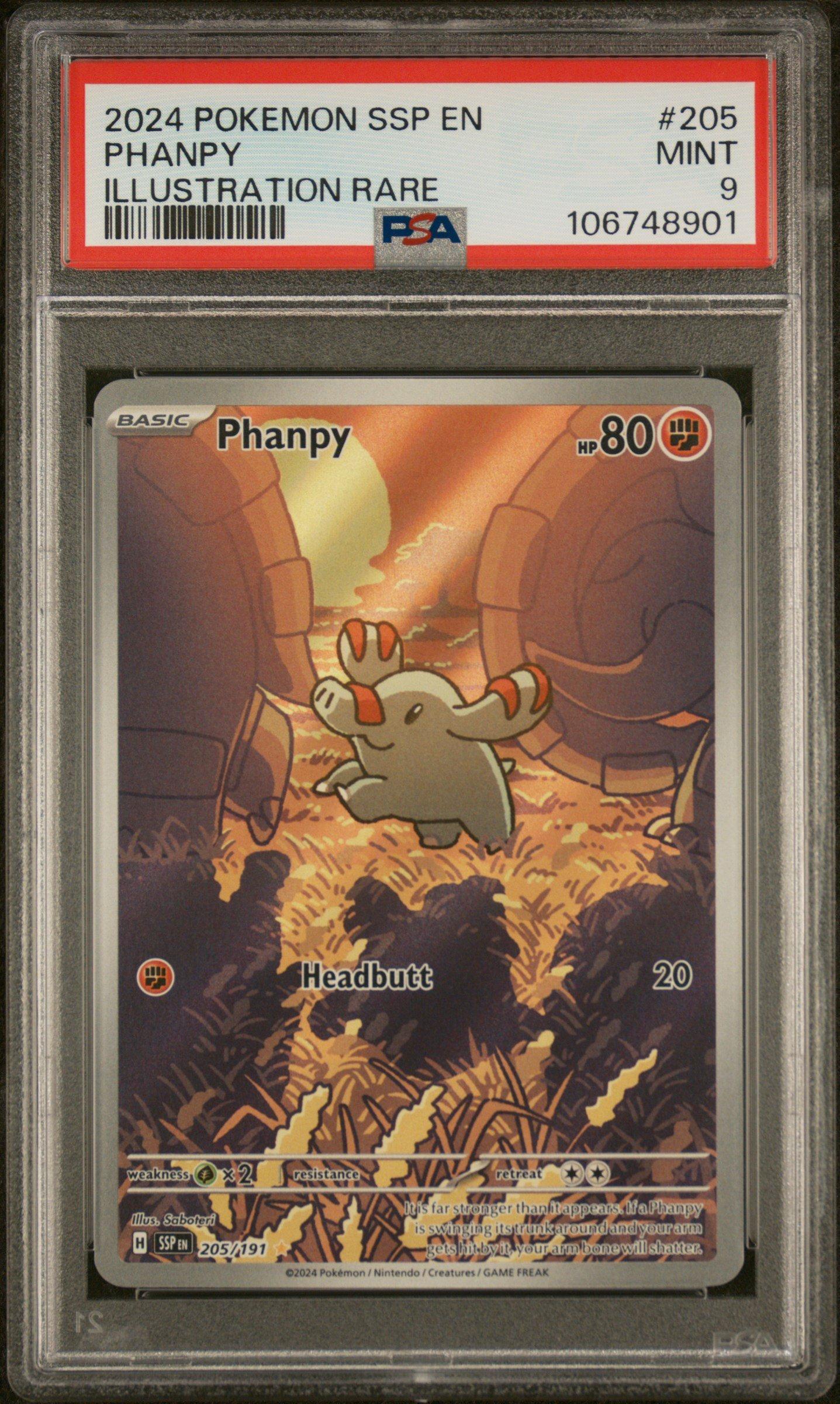 2024 Pokemon Ssp En-surging Sparks 205 Phanpy Illustration Rare