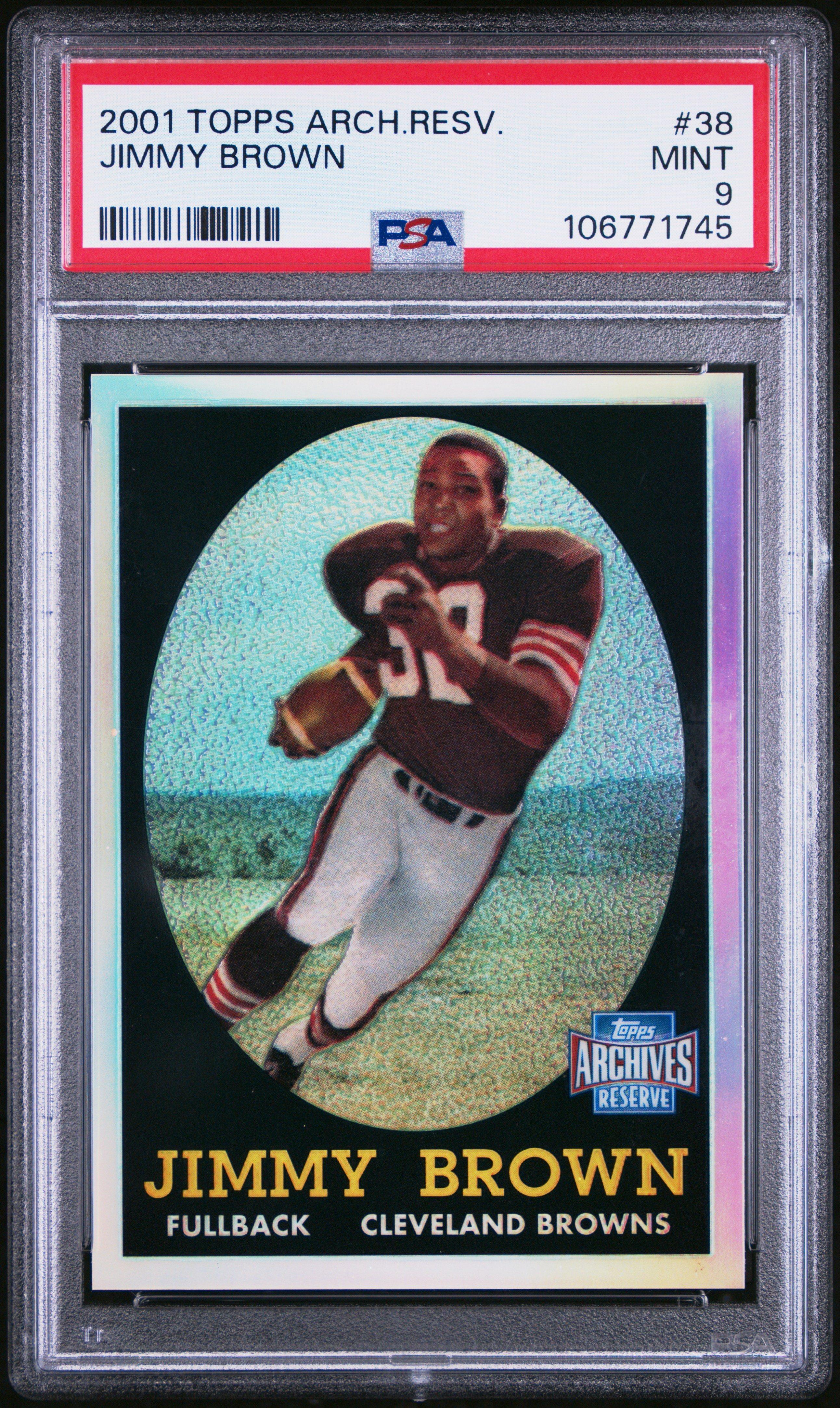2001 Topps Archives Reserve 38 Jimmy Brown PSA 9