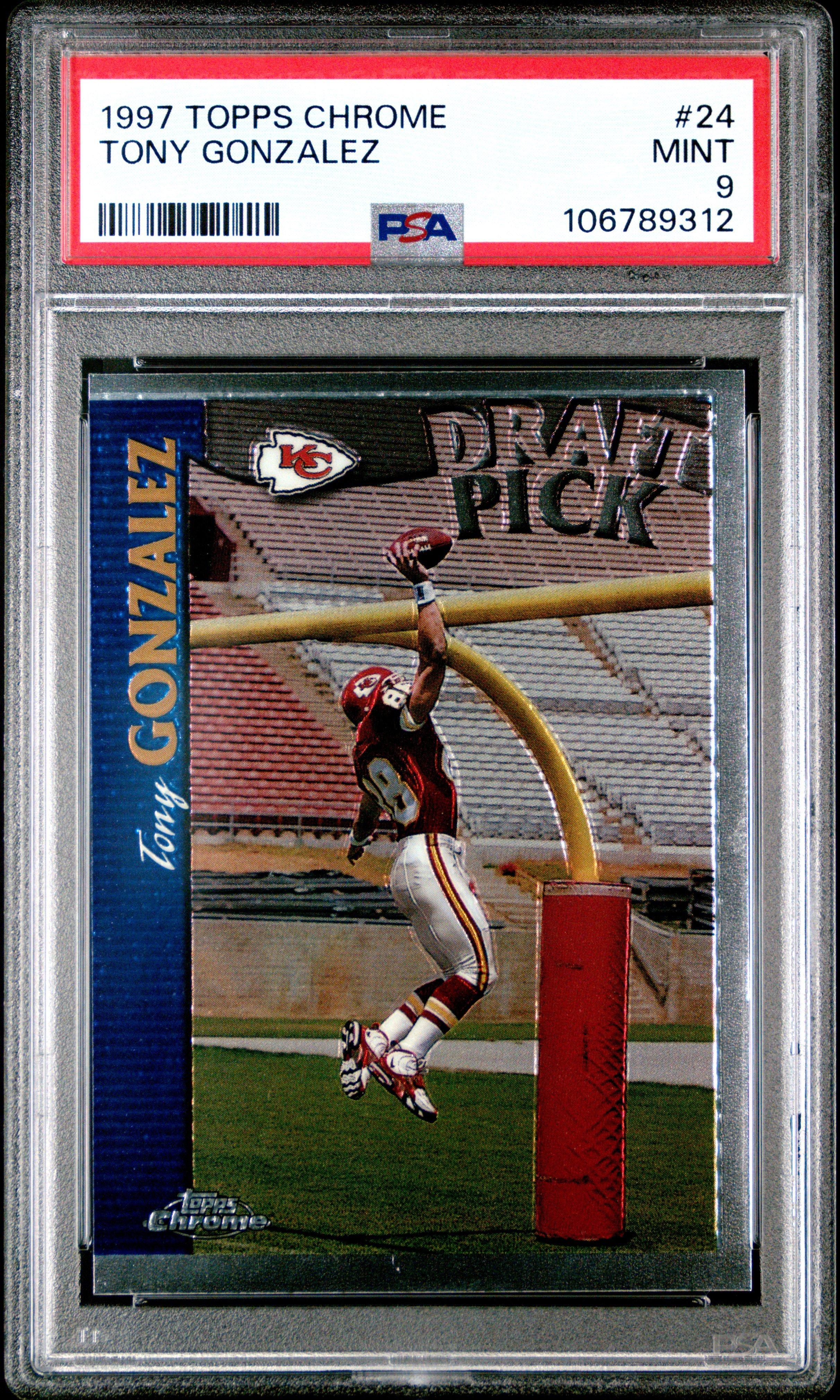 1997 Topps Chrome 24 Tony Gonzalez PSA 9