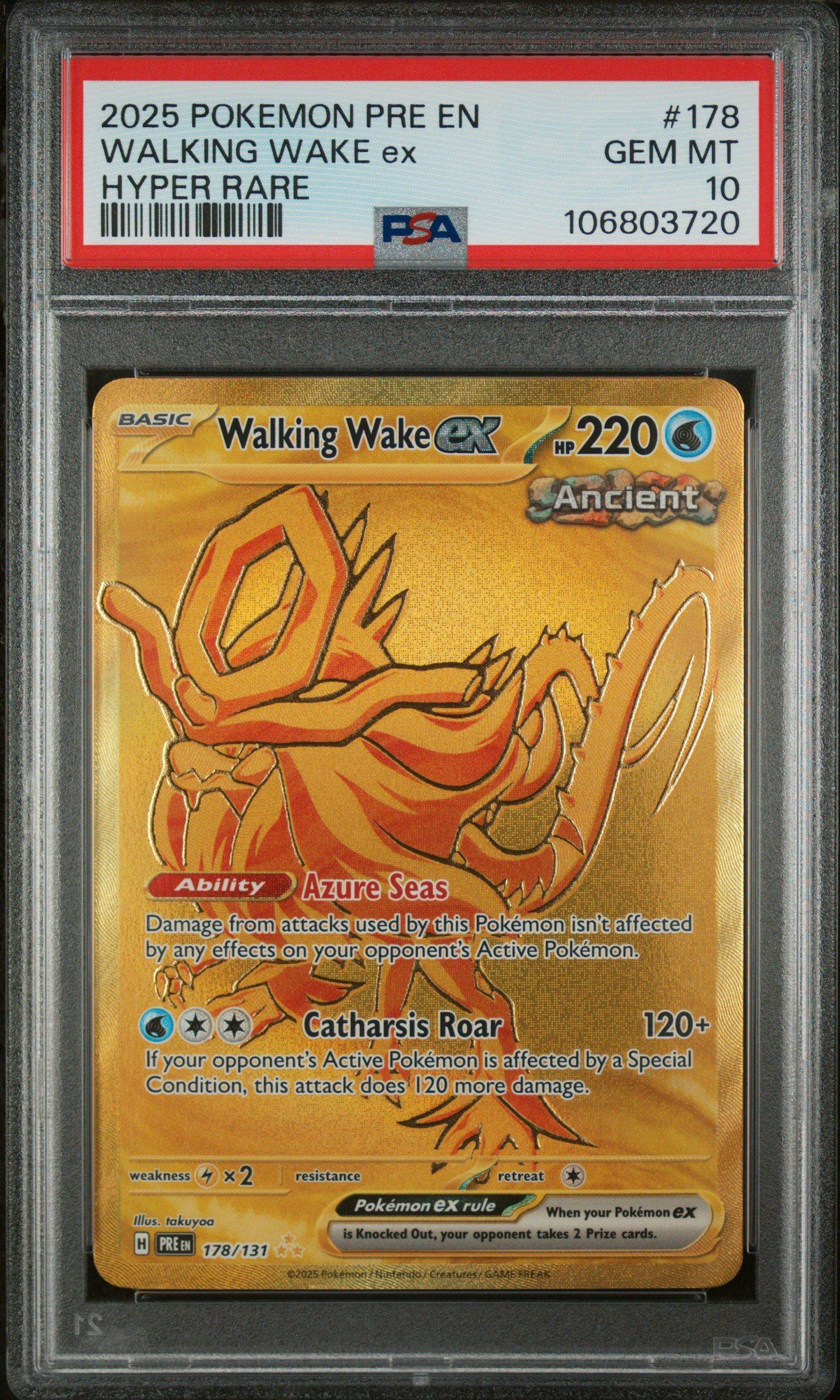 2025 Pokemon Pre En-prismatic Evolutions 178 Walking Wake Ex Hyper Rare PSA