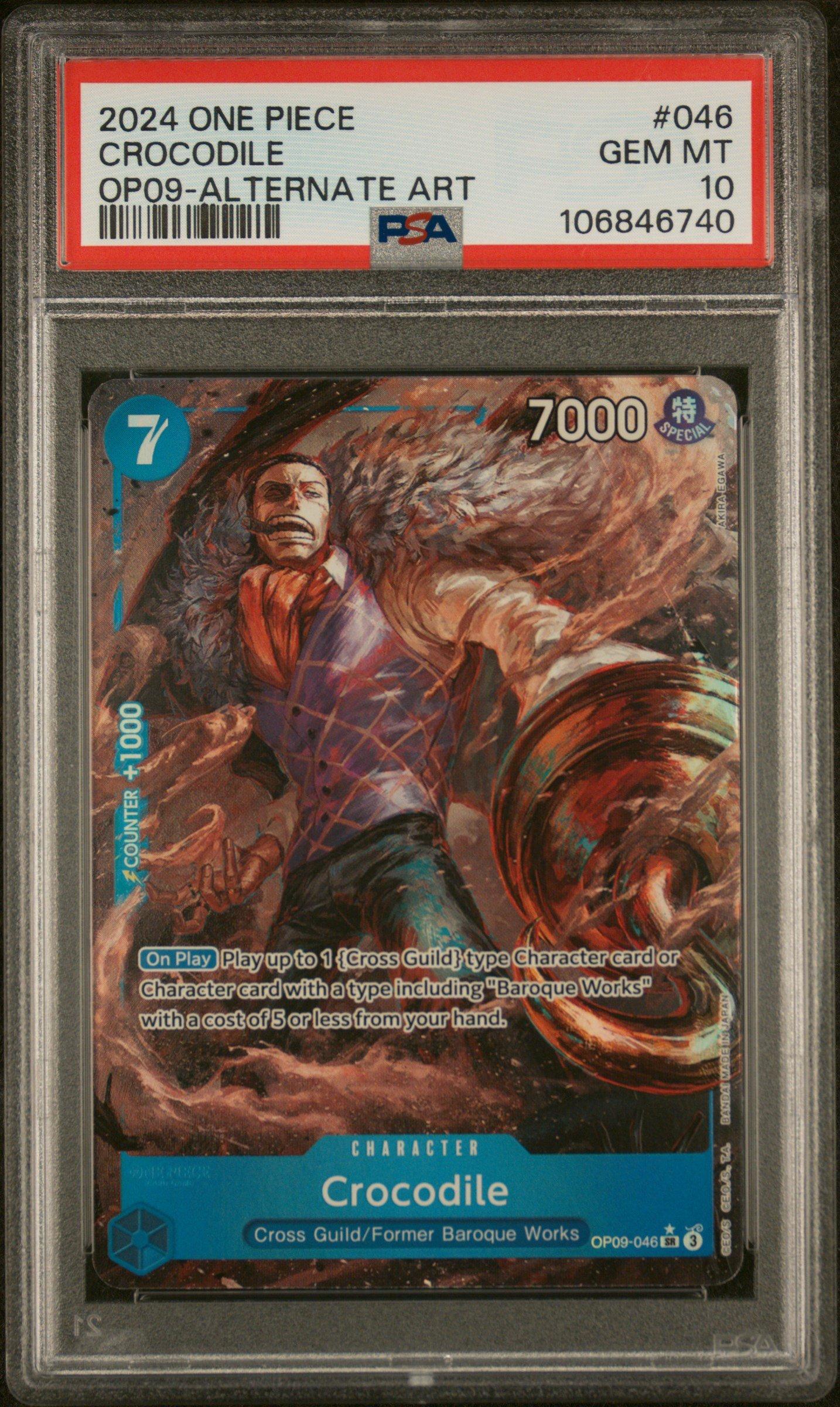 2024 One Piece Op09-emperors In The New World 046 Crocodile Alternate Art PSA 10