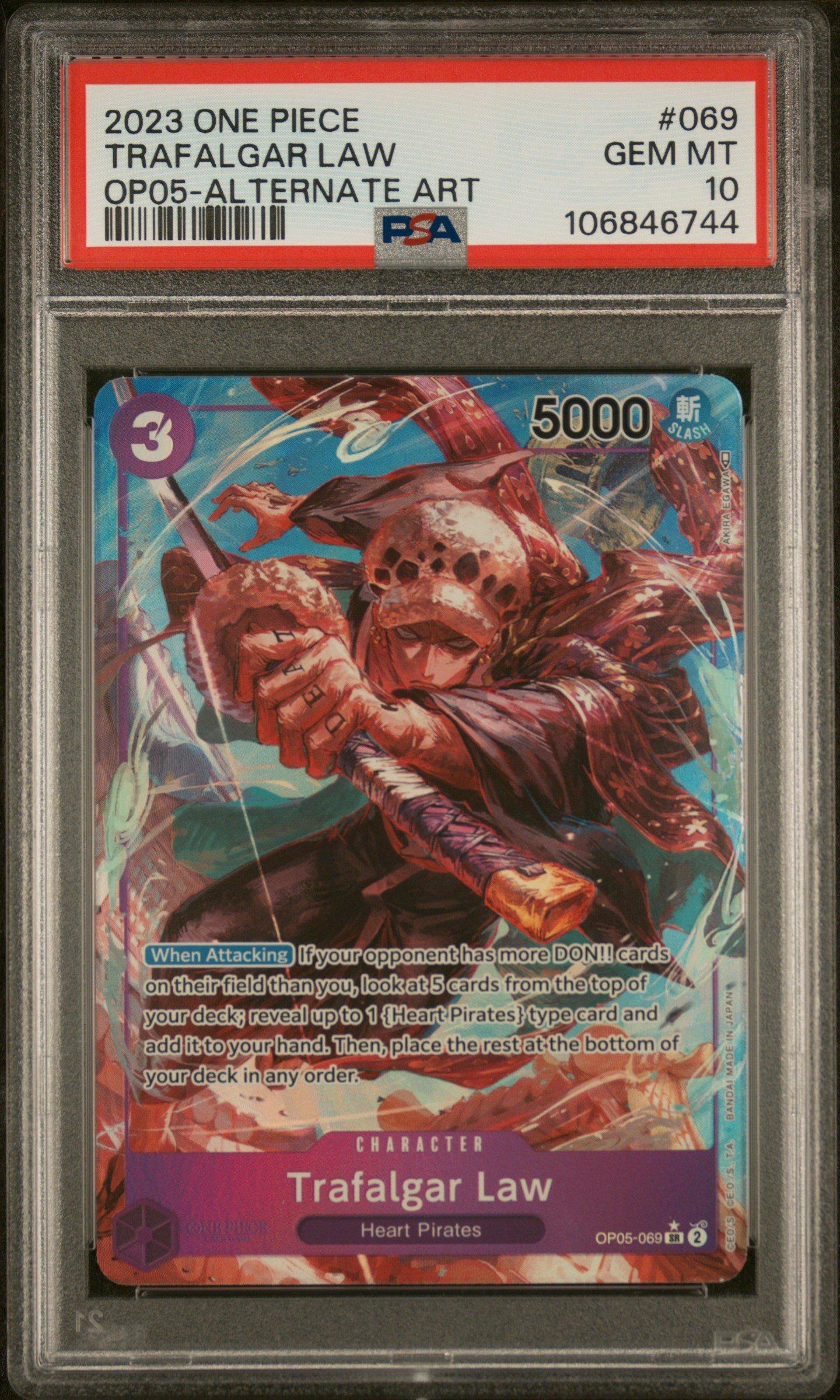 2023 One Piece Op05-awakening Of The New Era 069 Trafalgar Law Alternate Art PSA 10