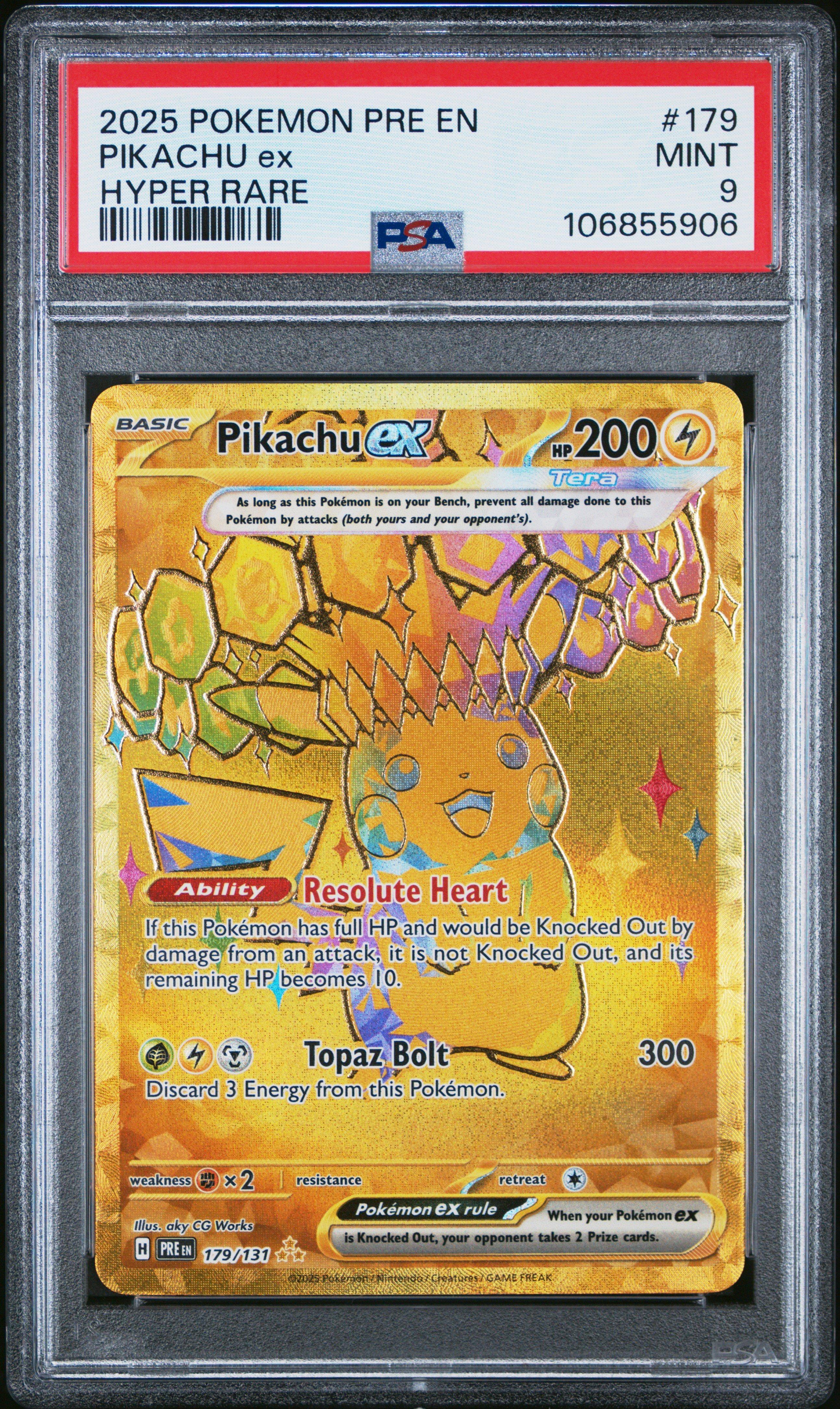 2025 Pokemon Pre En-prismatic Evolutions 179 Pikachu Ex Hyper Rare PSA 9  Graded Card | GameStop