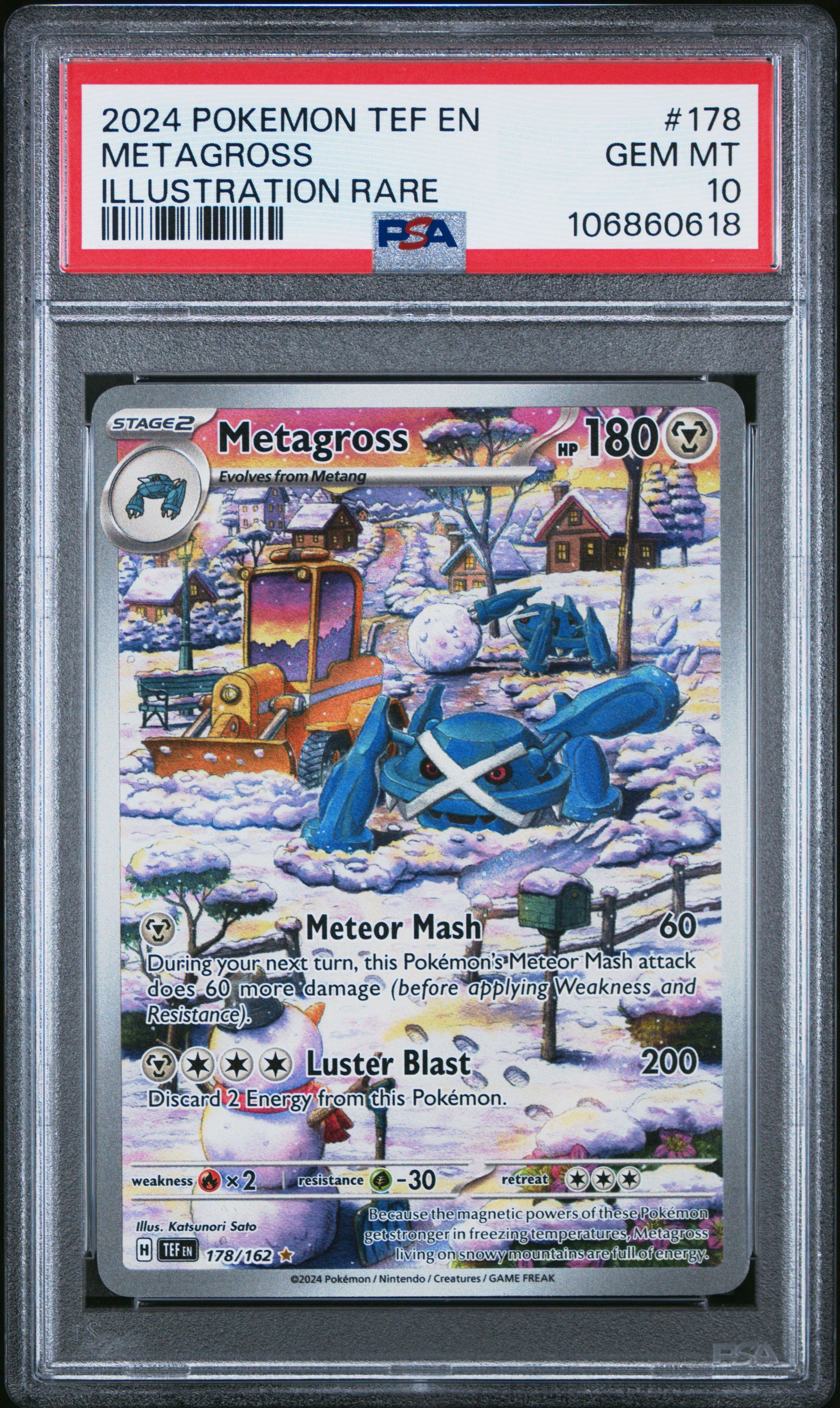 2024 Pokemon Tef En-temporal Forces 178 Metagross Illustration