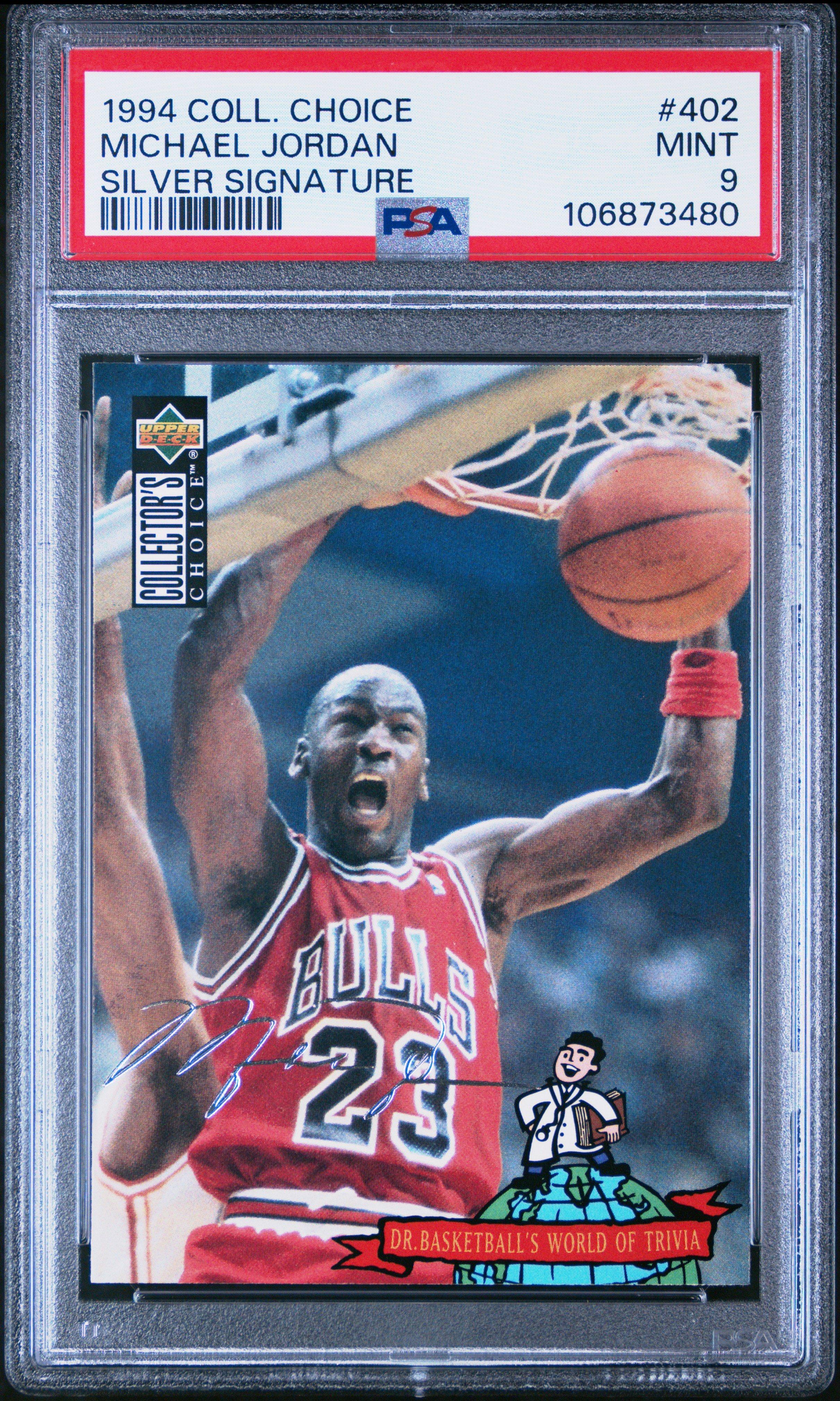1994 Collector's Choice Michael Jordan Silver Signature PSA 9