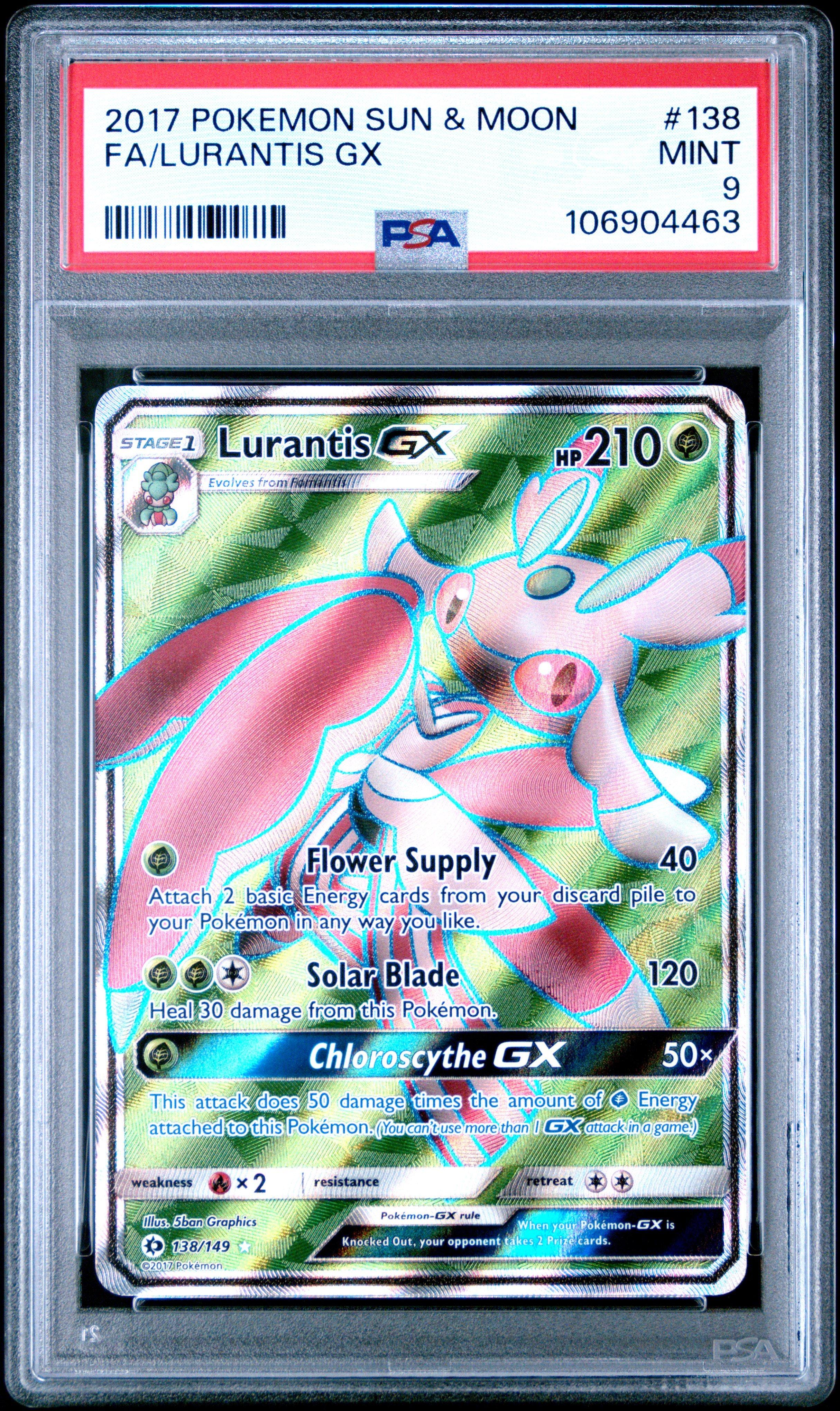 2017 Pokemon Sun & Moon 138 Full Art/lurantis Gx PSA 9