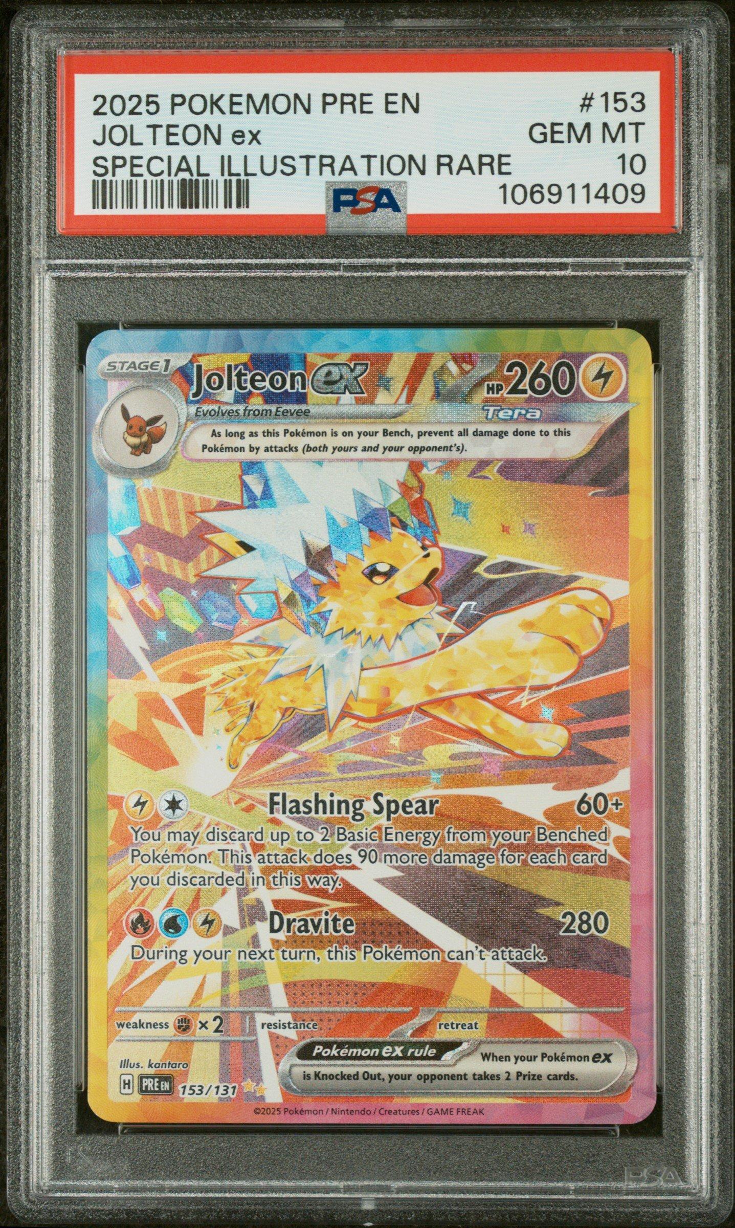 2025 Pokemon Pre En-prismatic Evolutions 153 Jolteon Ex Special  Illustration Rare PSA 10 Graded Card | GameStop
