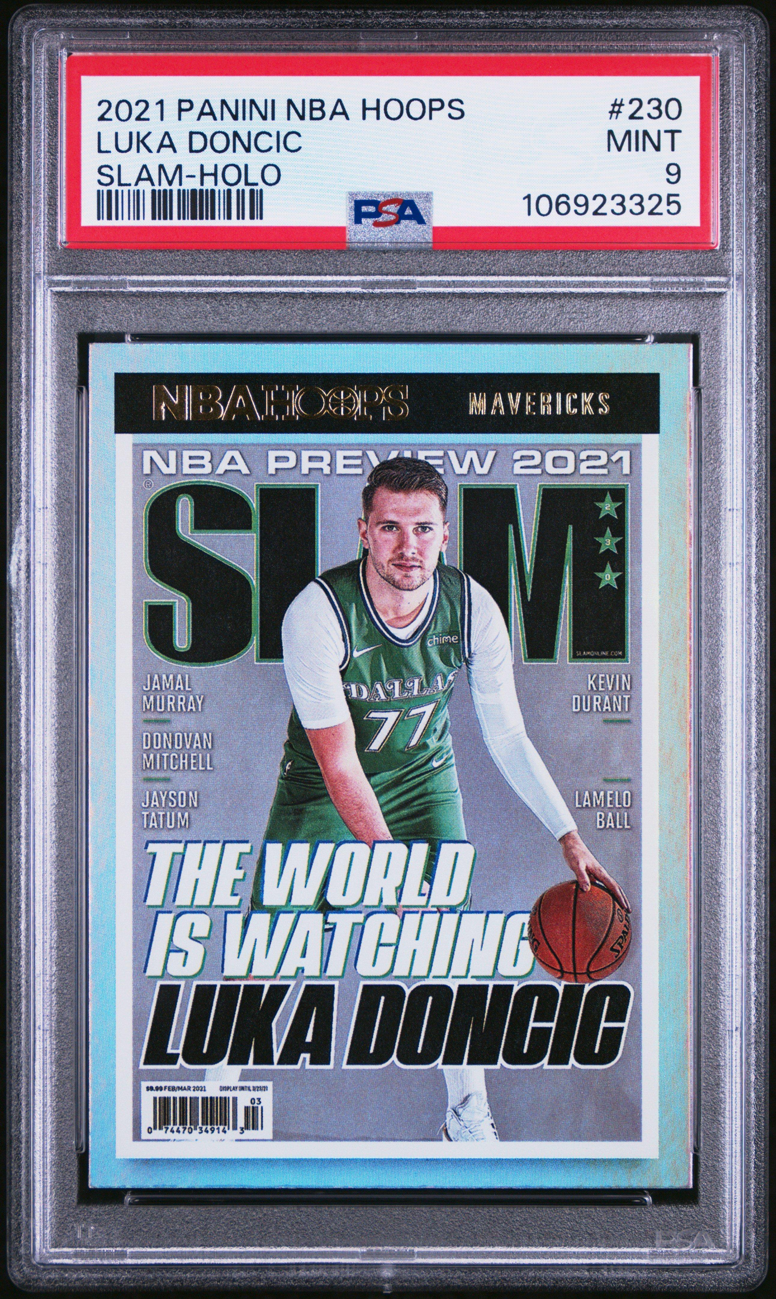 2021 Panini Nba Hoops Slam 230 Luka Doncic Holo PSA 9