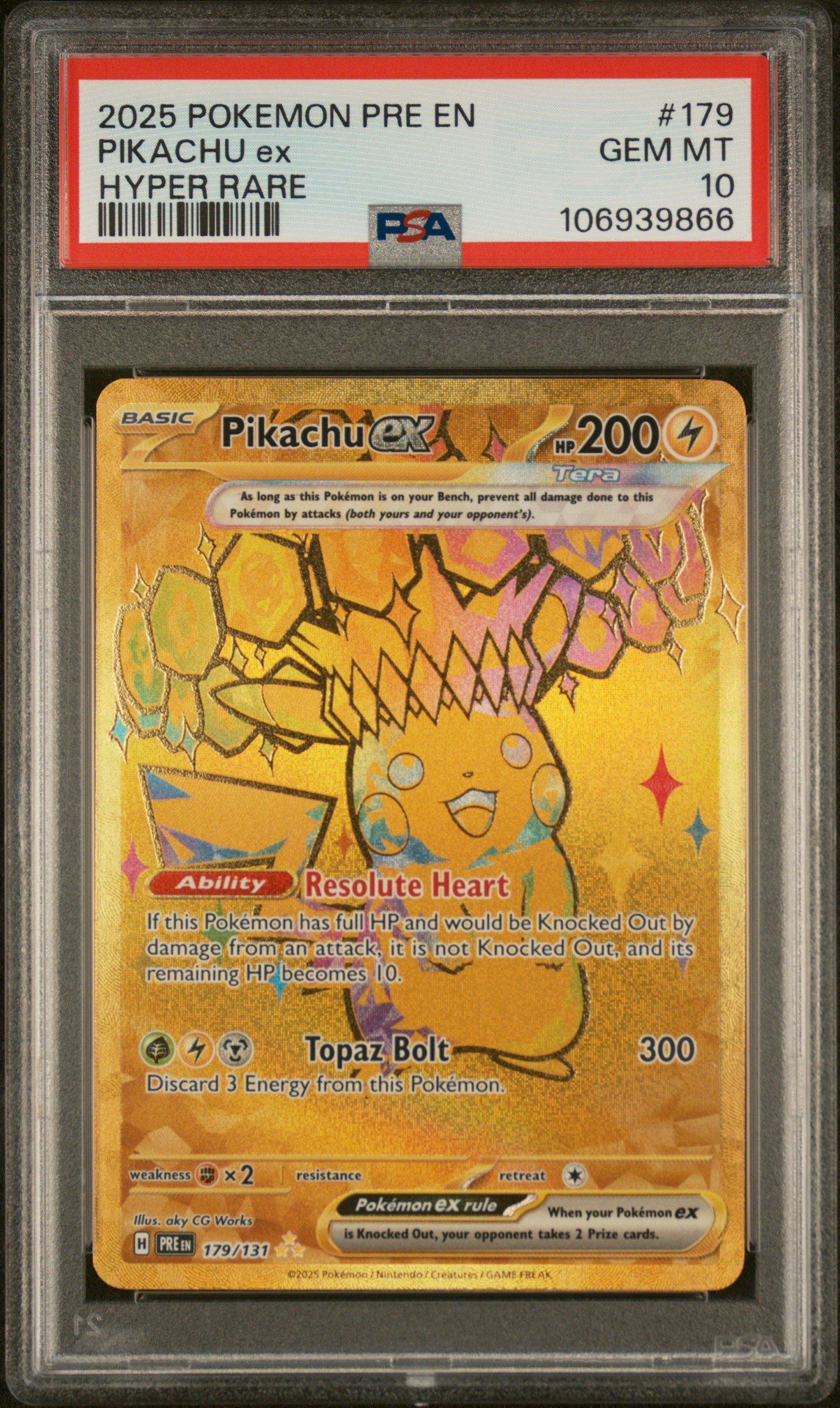 2025 Pokemon Pre En-prismatic Evolutions 179 Pikachu Ex Hyper Rare