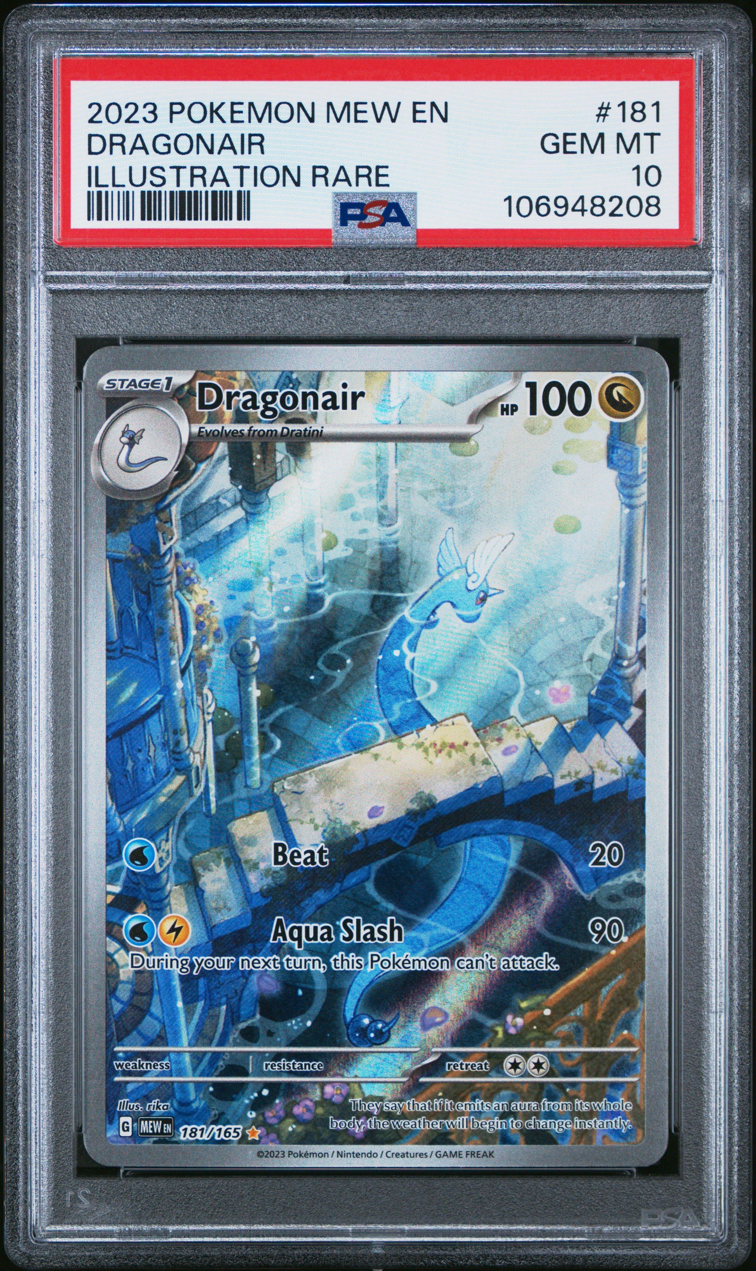 2023 Pokemon Mew En-151 181 Dragonair Illustration Rare PSA 10