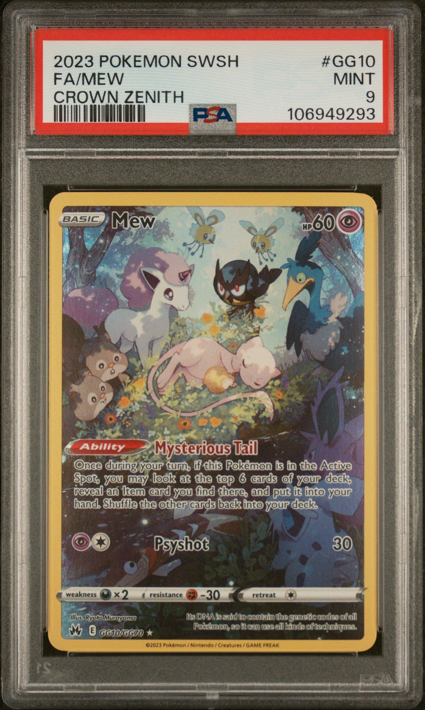 2023 Pokemon Sword And Shield Crown Zenith Gg10 Full Art/mew PSA 9