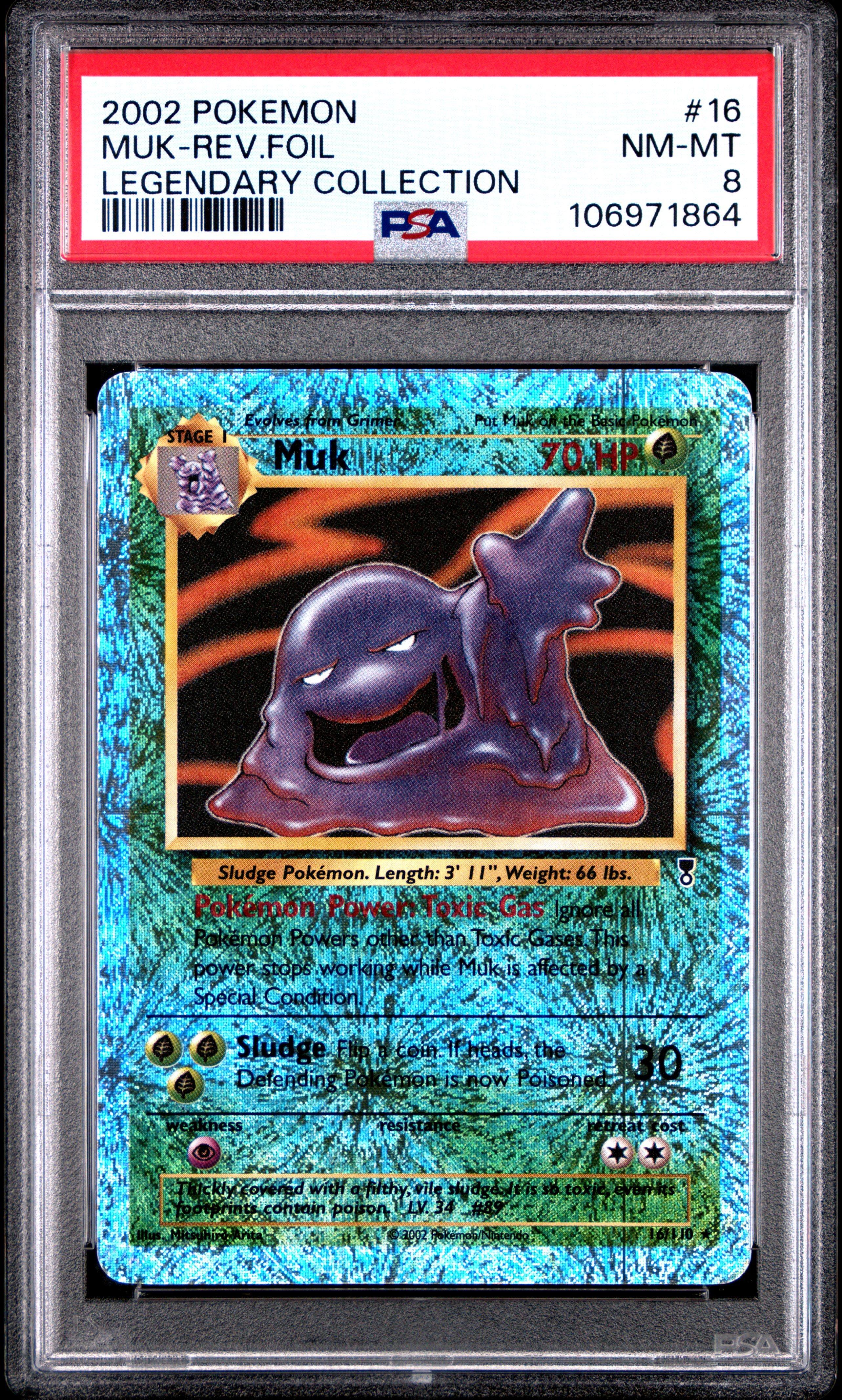 2002 Pokemon Legendary Collection 16 Muk-reverse Foil PSA