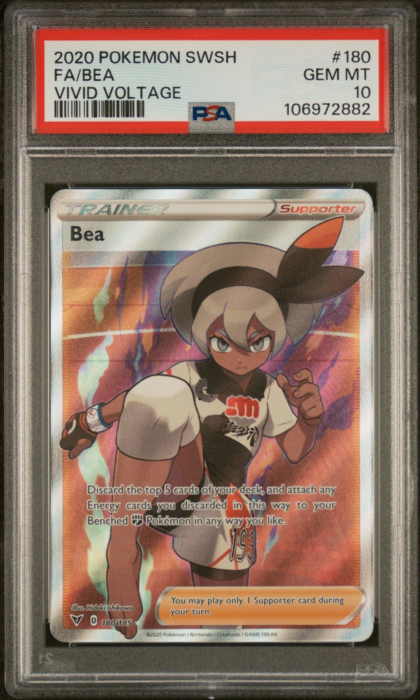 2020 Pokemon Sword & Shield Vivid Voltage 180 Full Art/bea PSA 10