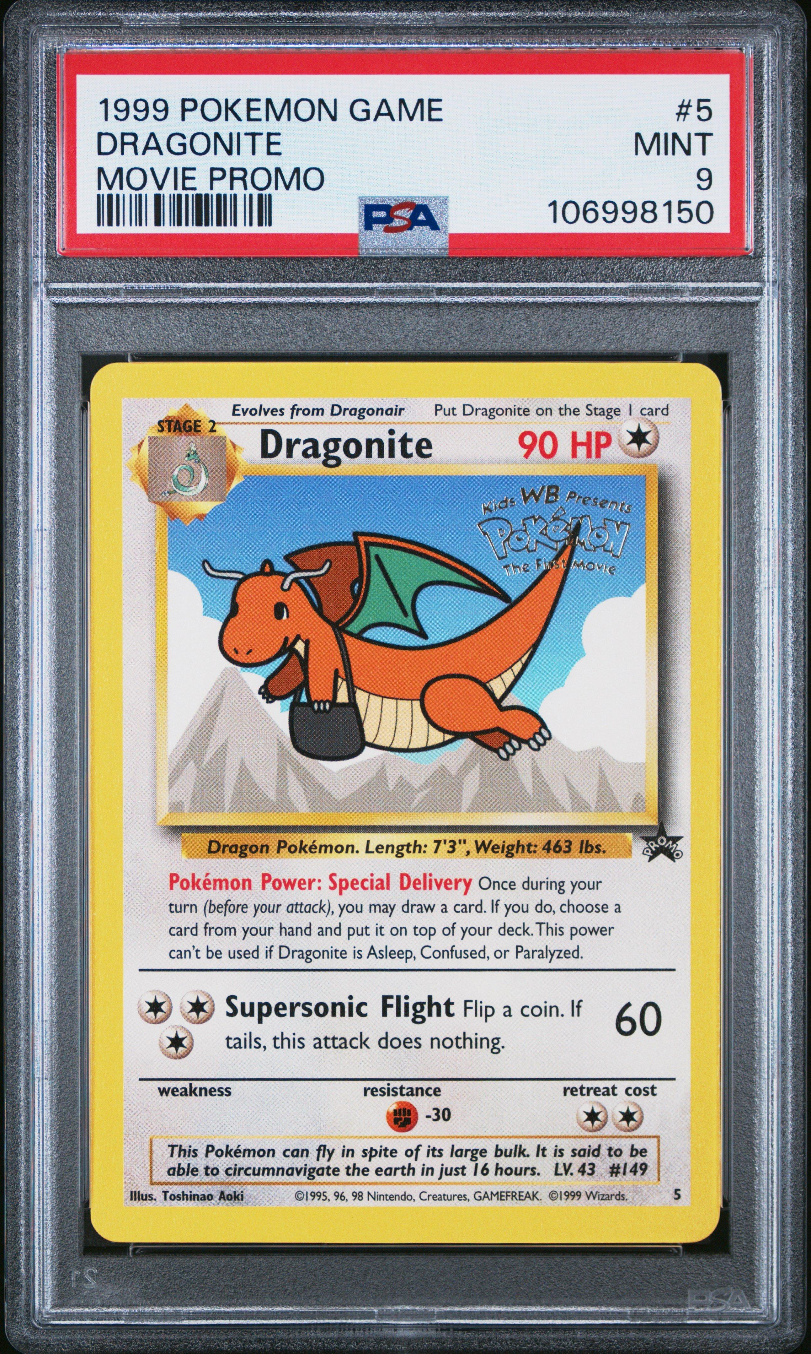 1999 Pokemon Game Movie 5 Dragonite Movie Promo PSA 9 Graded Card | GameStop