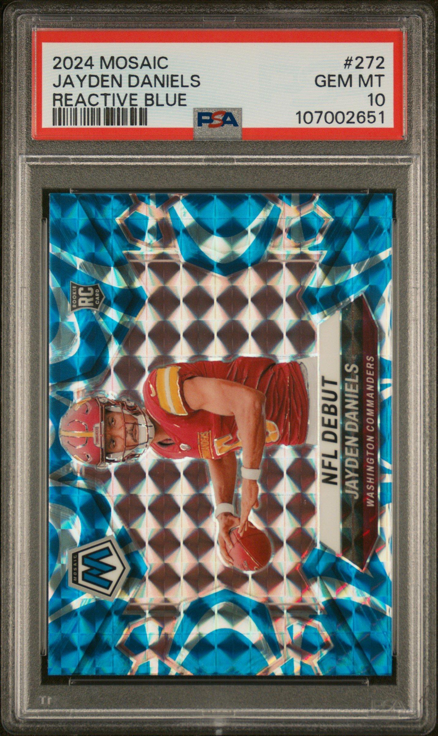 2024 Panini Mosaic 272 Jayden Daniels Reactive Blue PSA