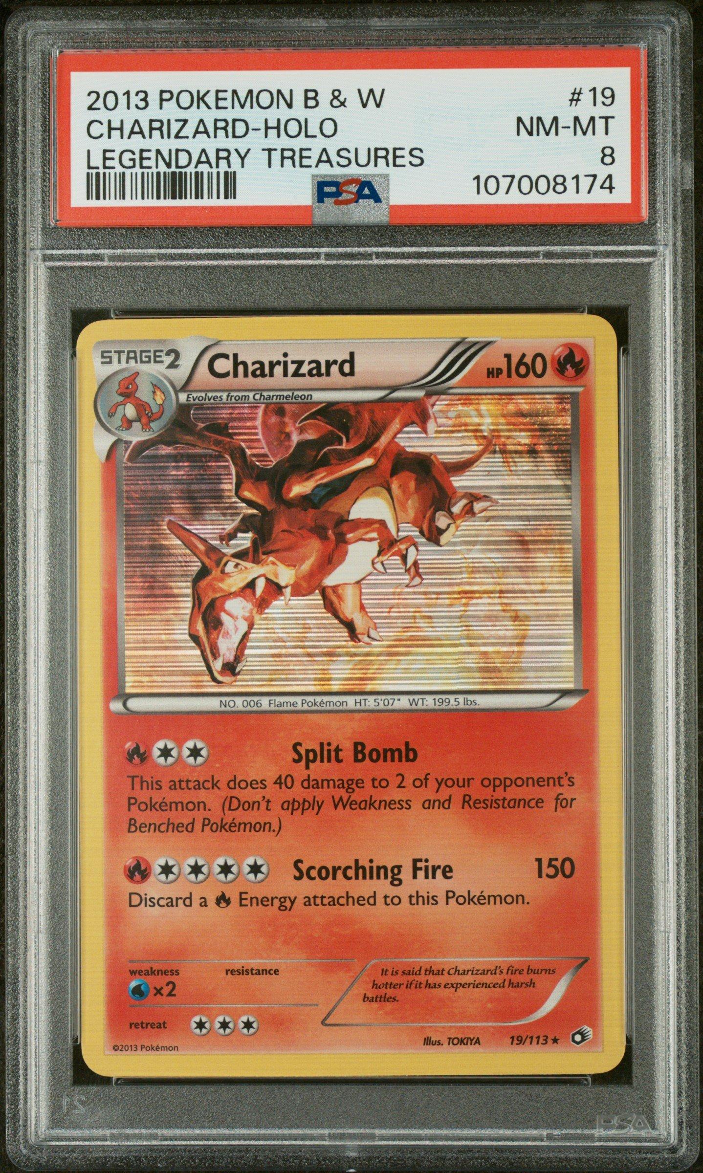 2013 Pokemon Black & White Legendary Treasures 19 Charizard-holo PSA